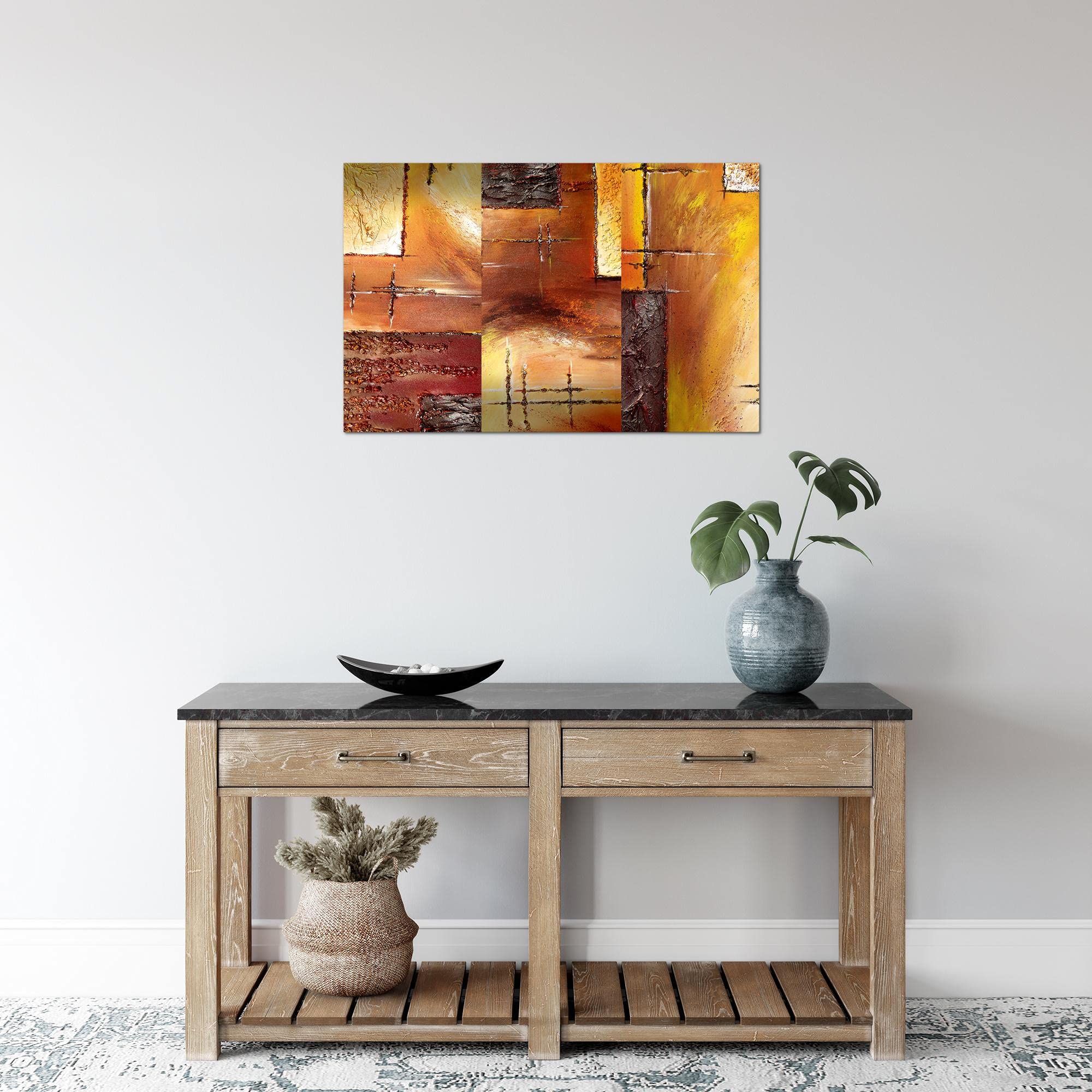 Schilderij Home hart Modern Schilderijen - 100% Made In Germany - Vintage Blauw Hal 504515a