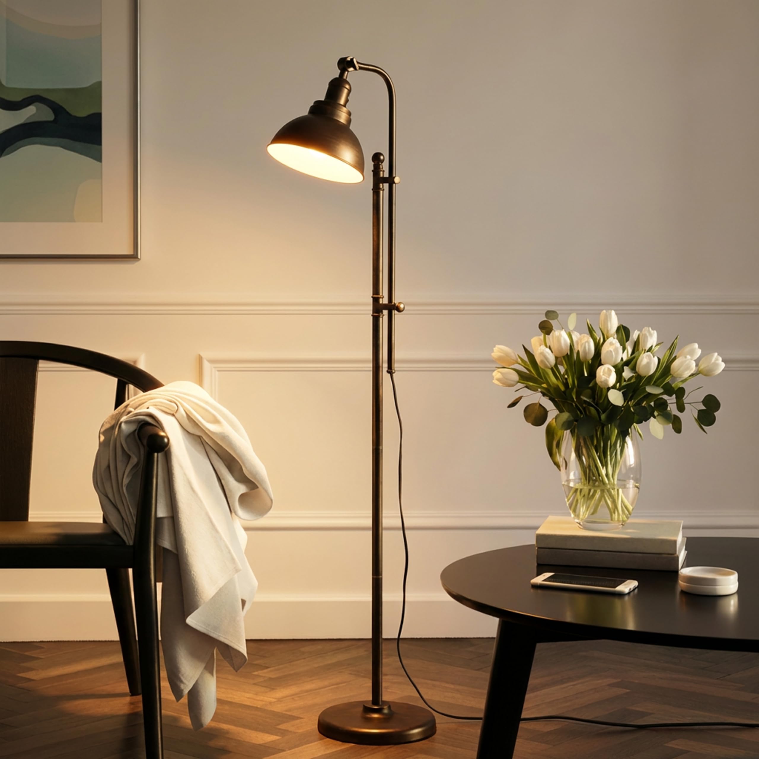 Brightech Dylan Industrial Floor Lamp for Living Rooms & Offices