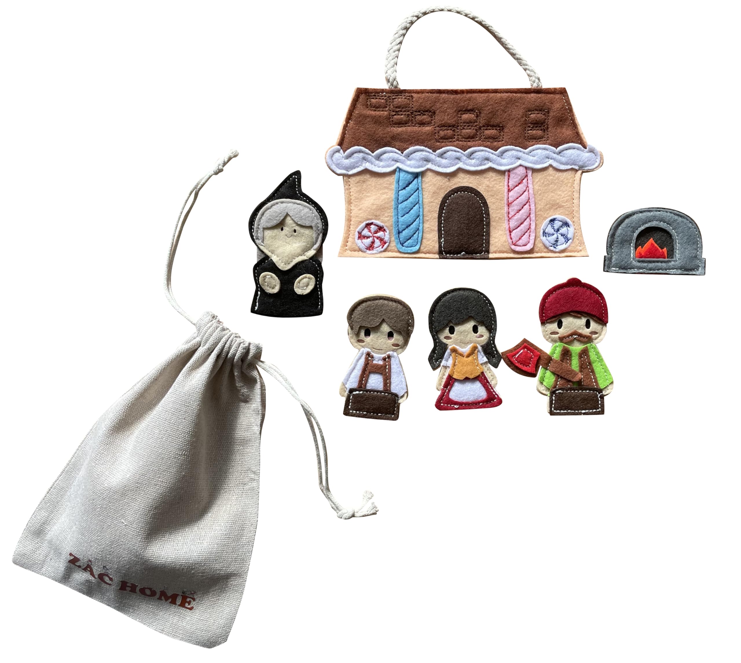 "Hansel and Gretel Finger Puppet Set - Handcrafted Fairy Tale Puppets for Kids - Perfect for Storytelling, Imaginative Play, and Educational Fun