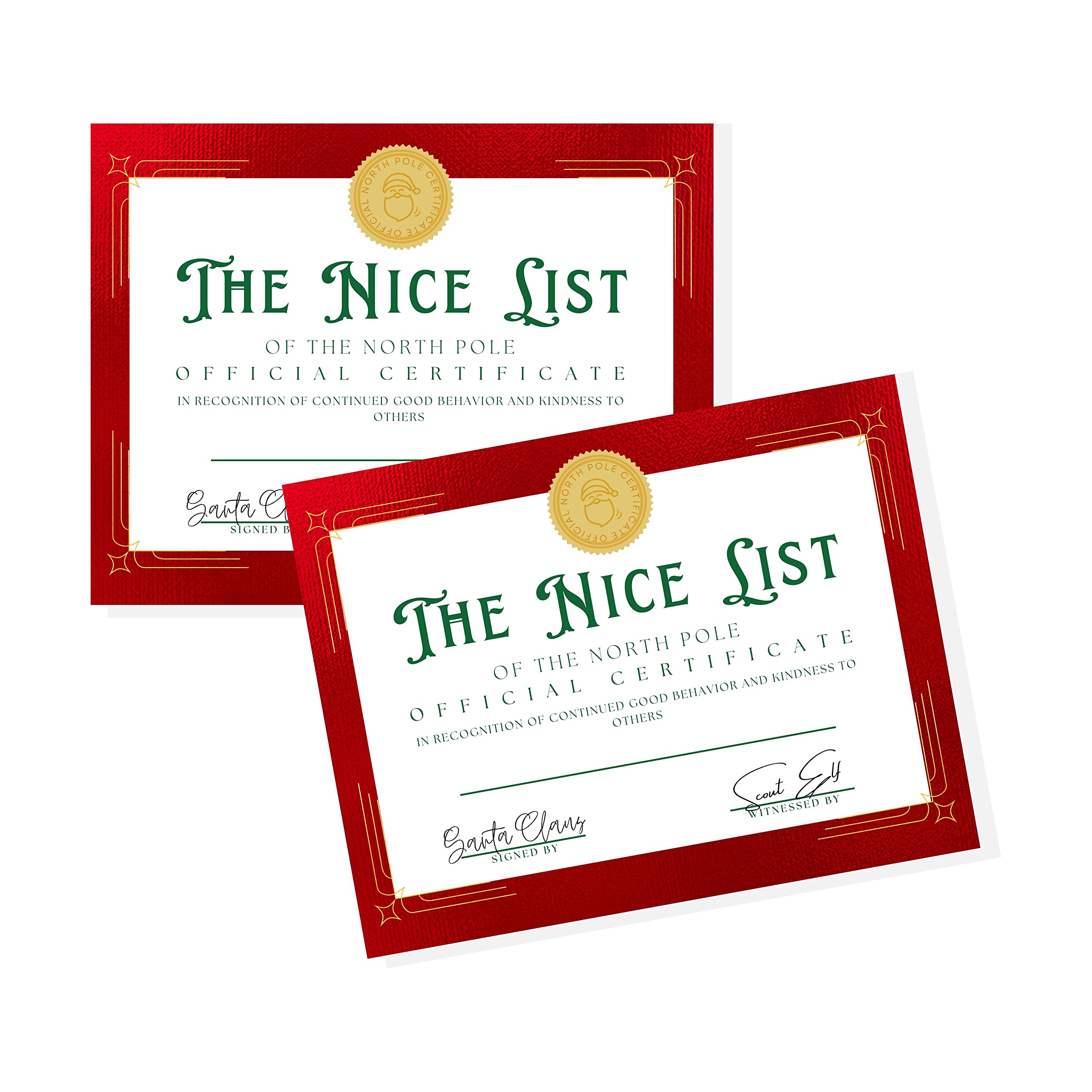 Amazon.com: Official Nice List Certificate - 25pk | 8.5' x
