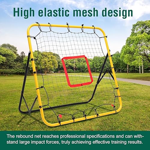 Miniatura 8 de Red de rebote de béisbol y sóftbol para entrenamiento de lanzamiento y campo, red de béisbol de 3.3 × 3.3 pies con objetivo, altura ajustable