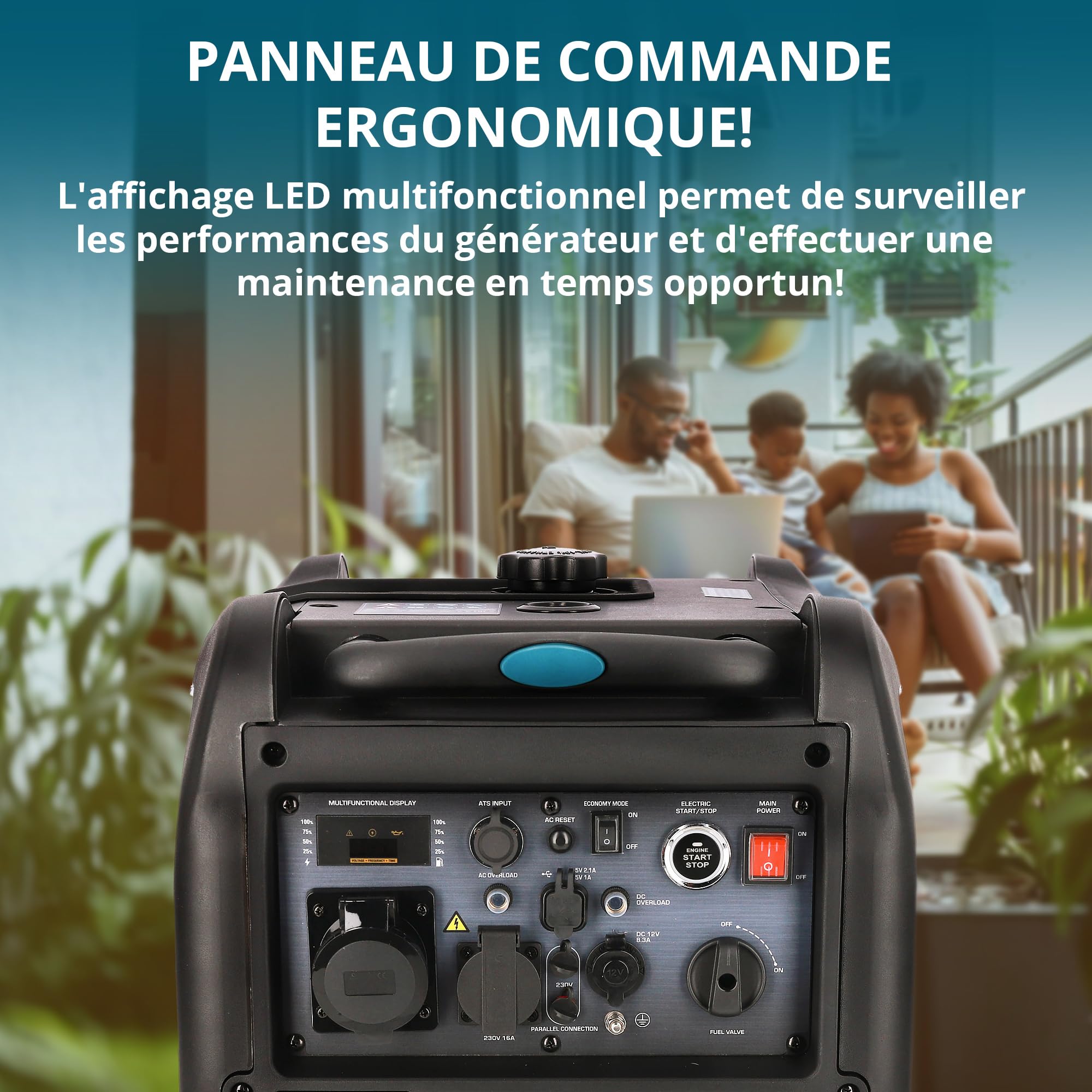 Könner & Söhnen KS 5500iE S ATSR Générateur de courant 5500 W,powerstation d'alimentation avec affichage LED, unité d'alimentation de secours Euro V.