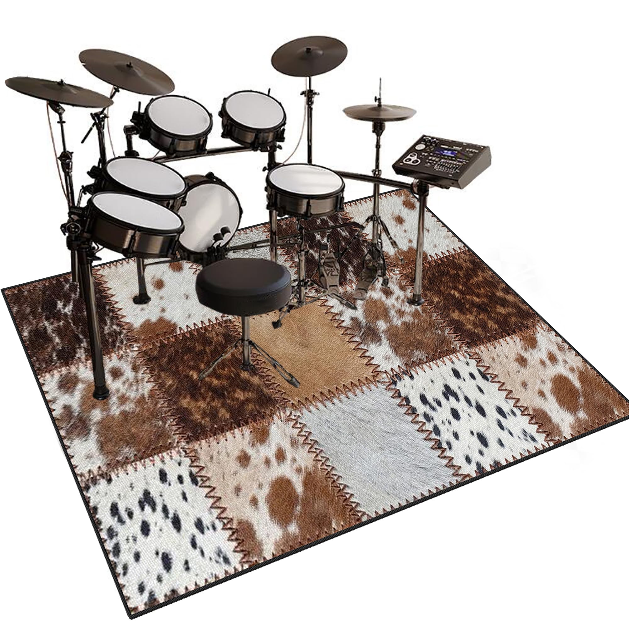 Elektroniczna mata perkusyjna dźwiękoszczelna mata bębnowa mata ochronna do akcesoriów perkusyjnych mata akustyczna mata podłogowa do instrumentów muzycznych 210 x 180 cm