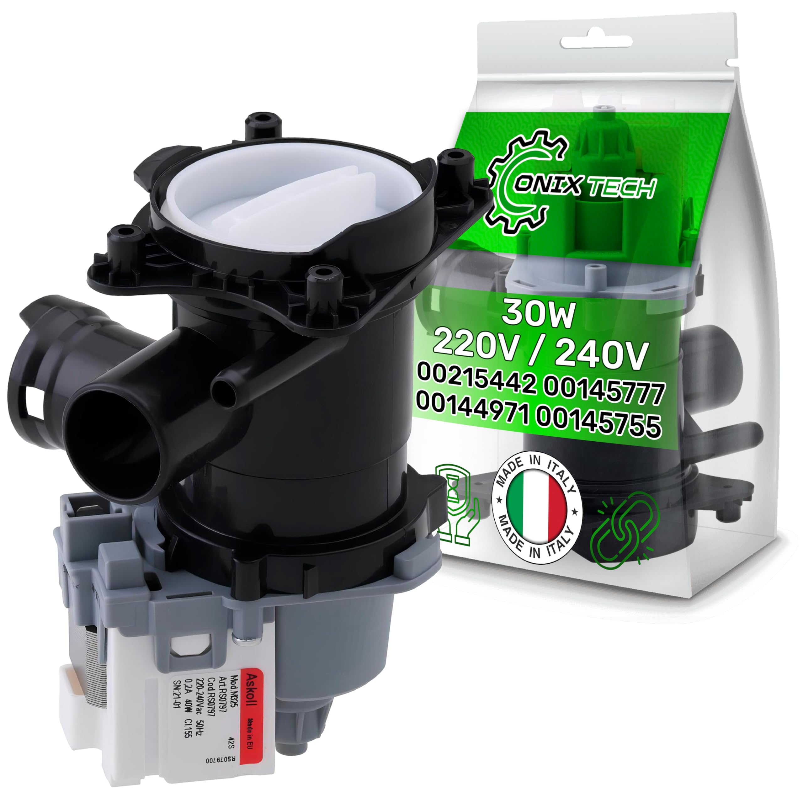 Bomba de Desagüe Lavadora 30W 00215442 215442 00145777 145777 para Bosch