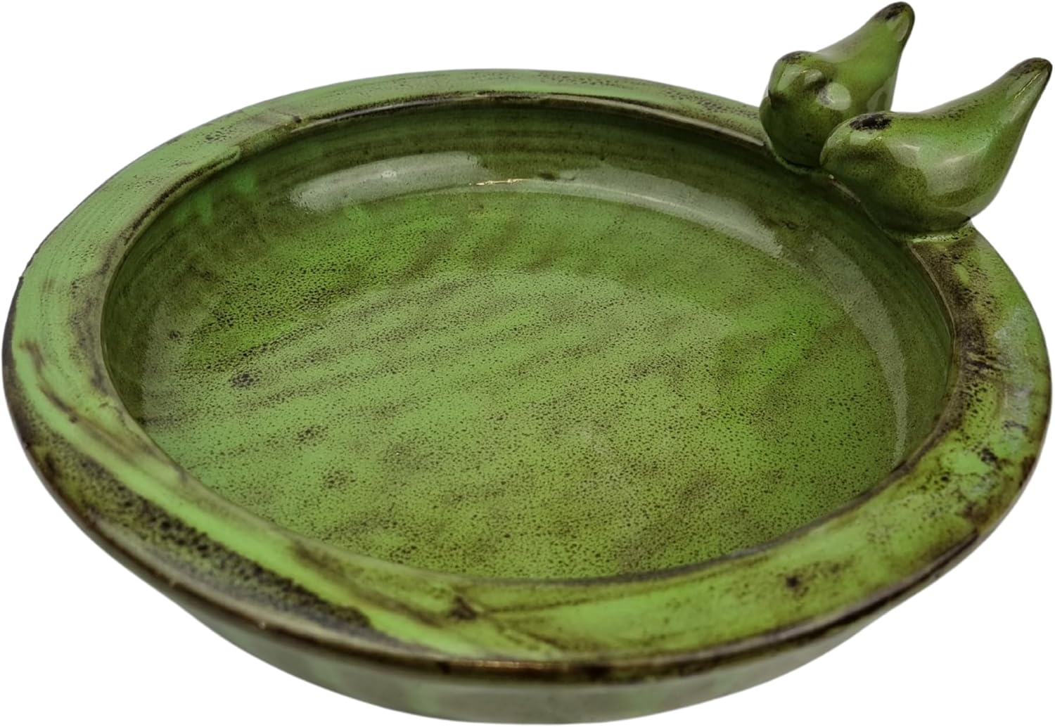 Vogeltränke, Keramik, grün, stehend, Balkon Geländer, Insektentränke