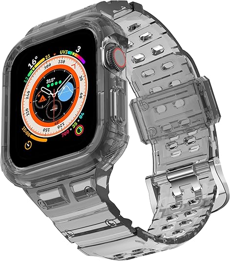 CRIS-BAND Bumper Bands Compatible with Apple Watch Band 45mm 44mm 42mm 41mm 40mm 38mm for Women Men, Water Shock-Proof Strap for iWatch Apple Watch Band with Case for Series 9 8 7 6 SE 5 4 3 2 1