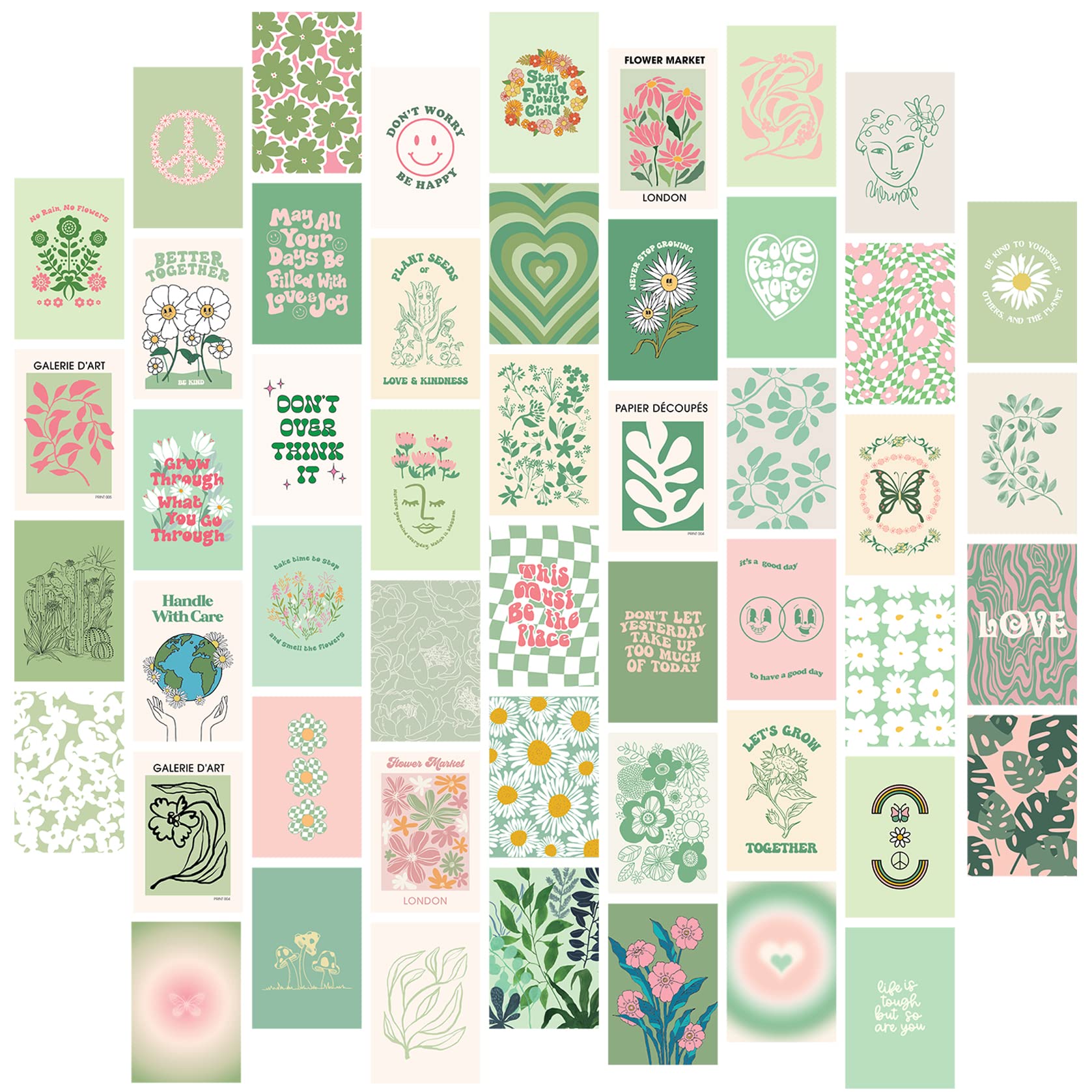 Artivo Green Wall Collage Kit for Aesthetic Pictures, Danish Pastel