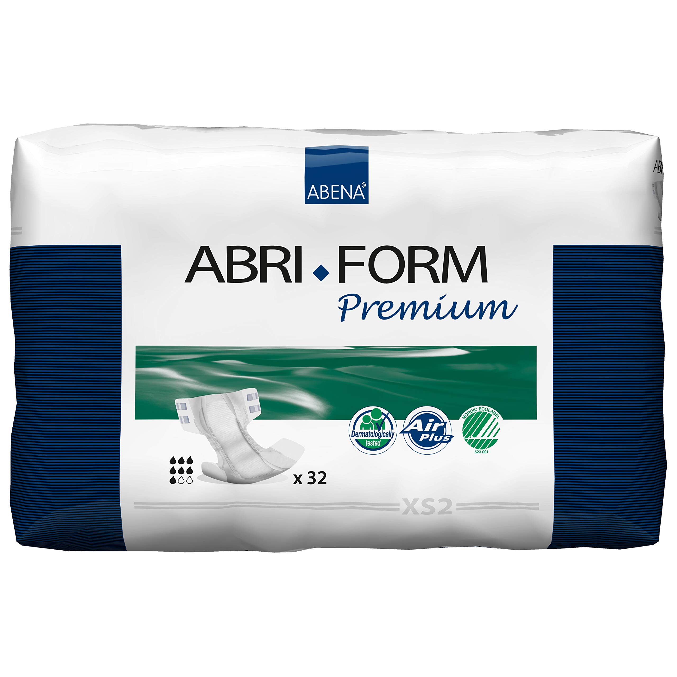 ABENAAbri-Form Premium All-In-One Incontinence Pads For Men & Women, Eco-Friendly Womens Incontinence Pads, Mens Incontinence Pads - XS 2, 60-85cm Waist, 1400ml Absorbency, 32PK