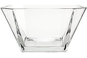 Red Co. Clear Glass Serving Centerpiece Bowl - Geometric Modern Decor, 64 Ounce