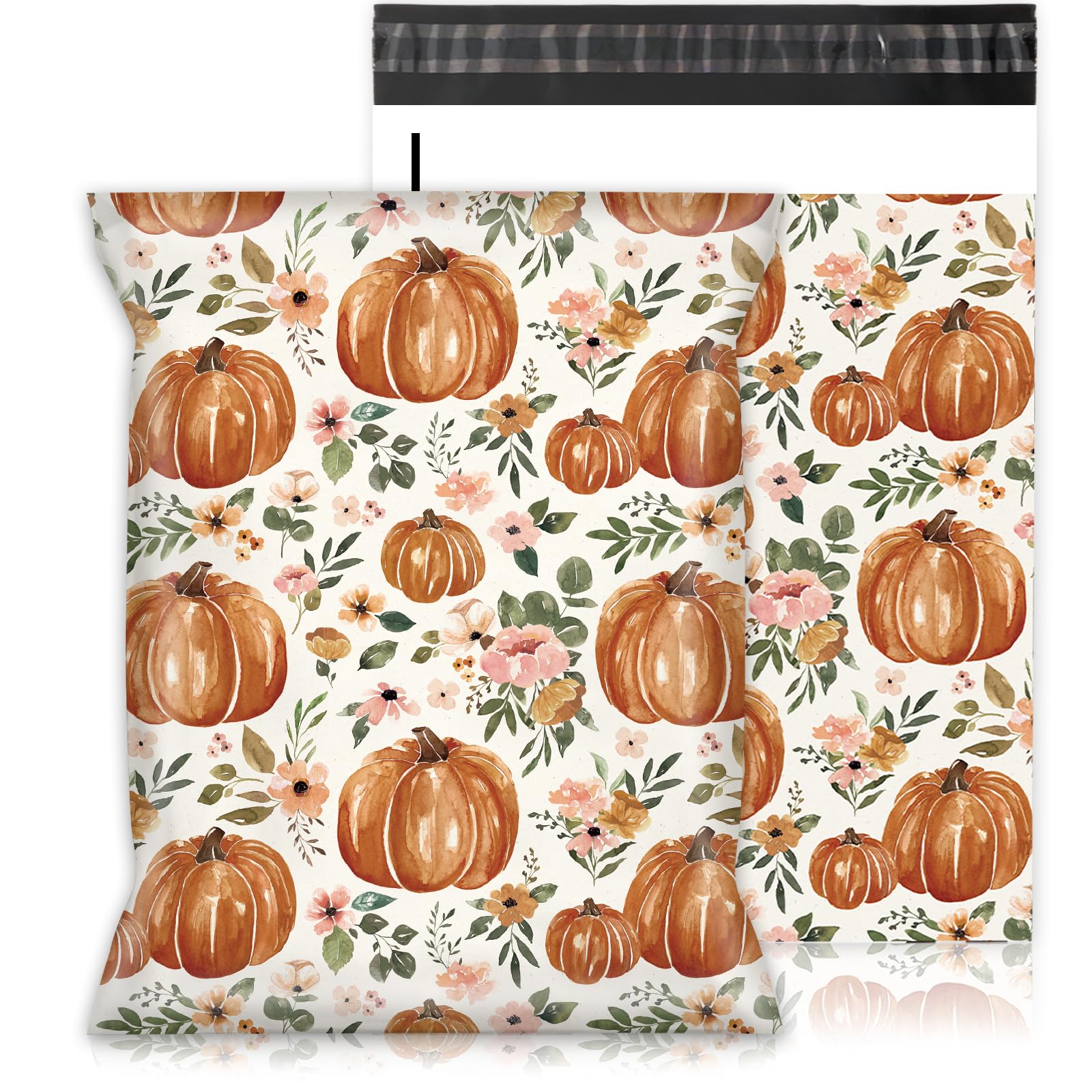20-Pack Fall Burlap Gift Bags - Buffalo Check Plaid Pumpkin Drawstring Bags For Autumn Parties