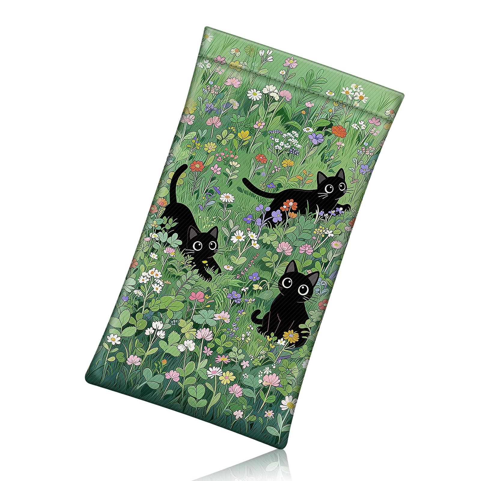 FINTIE Soft Eyeglasses Case with Cleaning Cloth, Squeeze Top Glasses Pouch