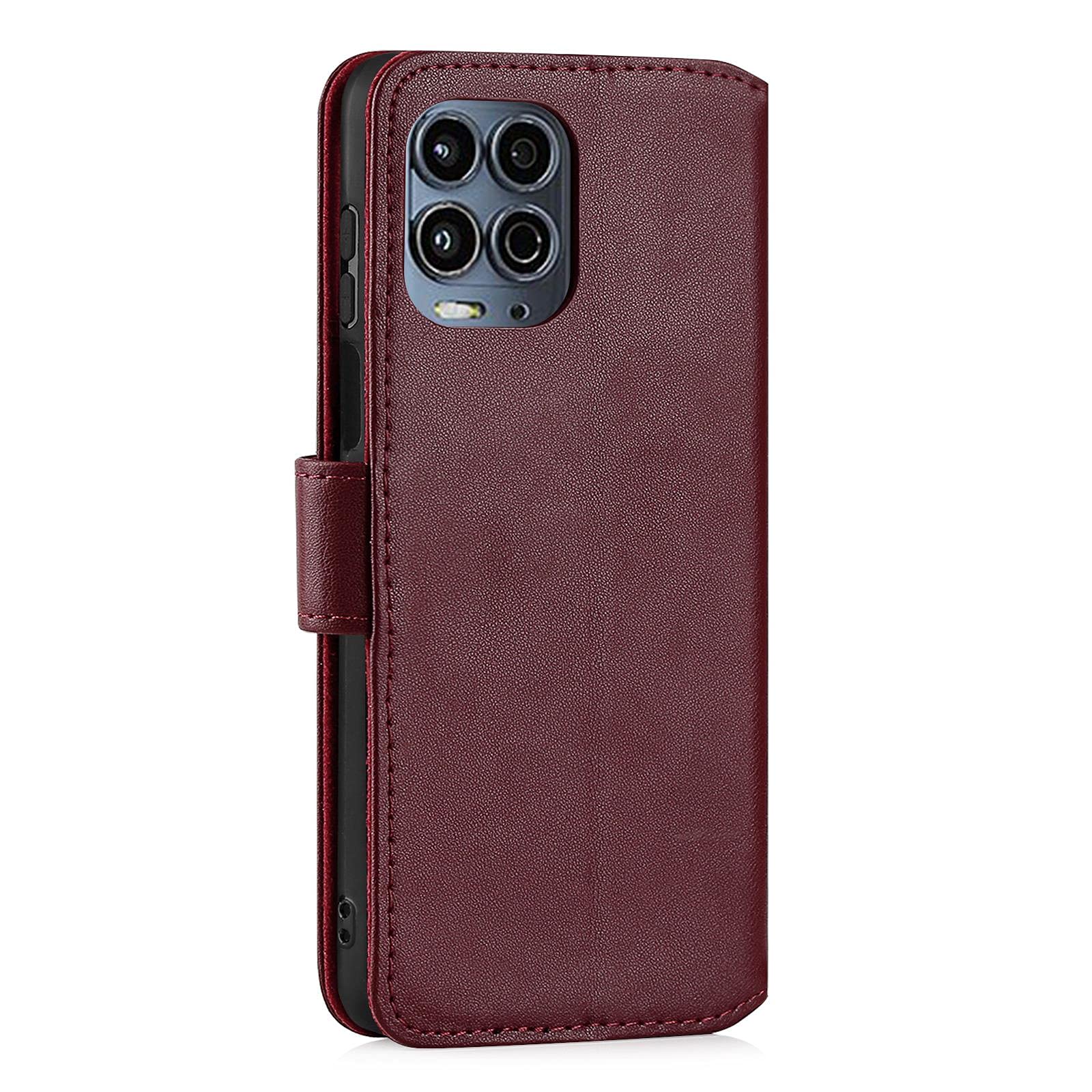 Funda Libro Motorola Funda Tipo Libro Plegable Para Motorola - Cubierta De Cuero Sintético, Soporte Integrado Y Carga Inalámbrica Qi Mochila Fotografia