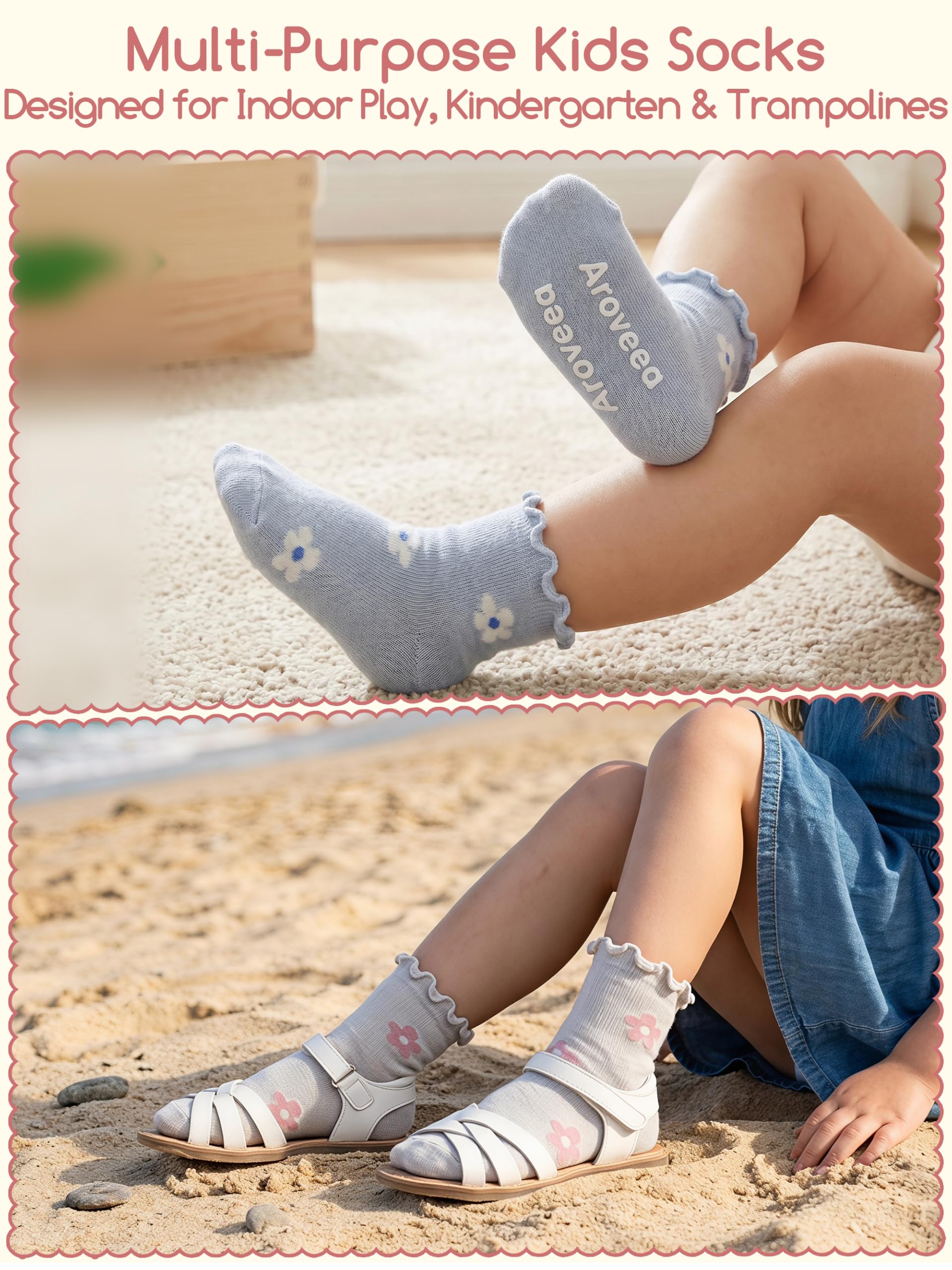 Aroveea Calcetines Para Bebés Sin Resbalón En El Tobillo- Paquete De 12 Para Niños Y Niñas Pequeños, Bebés - Bonitos Calcetines De Algodón
