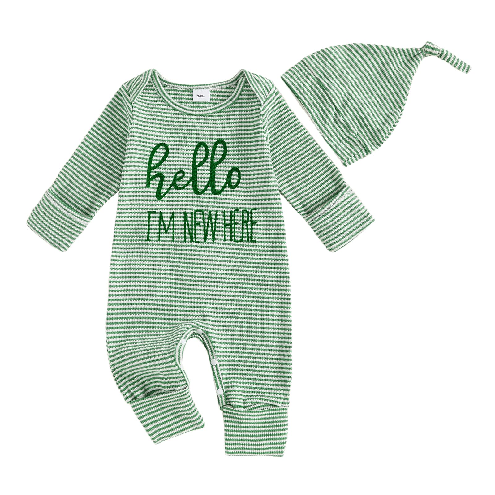 Newborn Baby Boy Romper Coming Home Outfit Infant Long Sleeve One Piece Jumpsuit Fall Winter Clothes