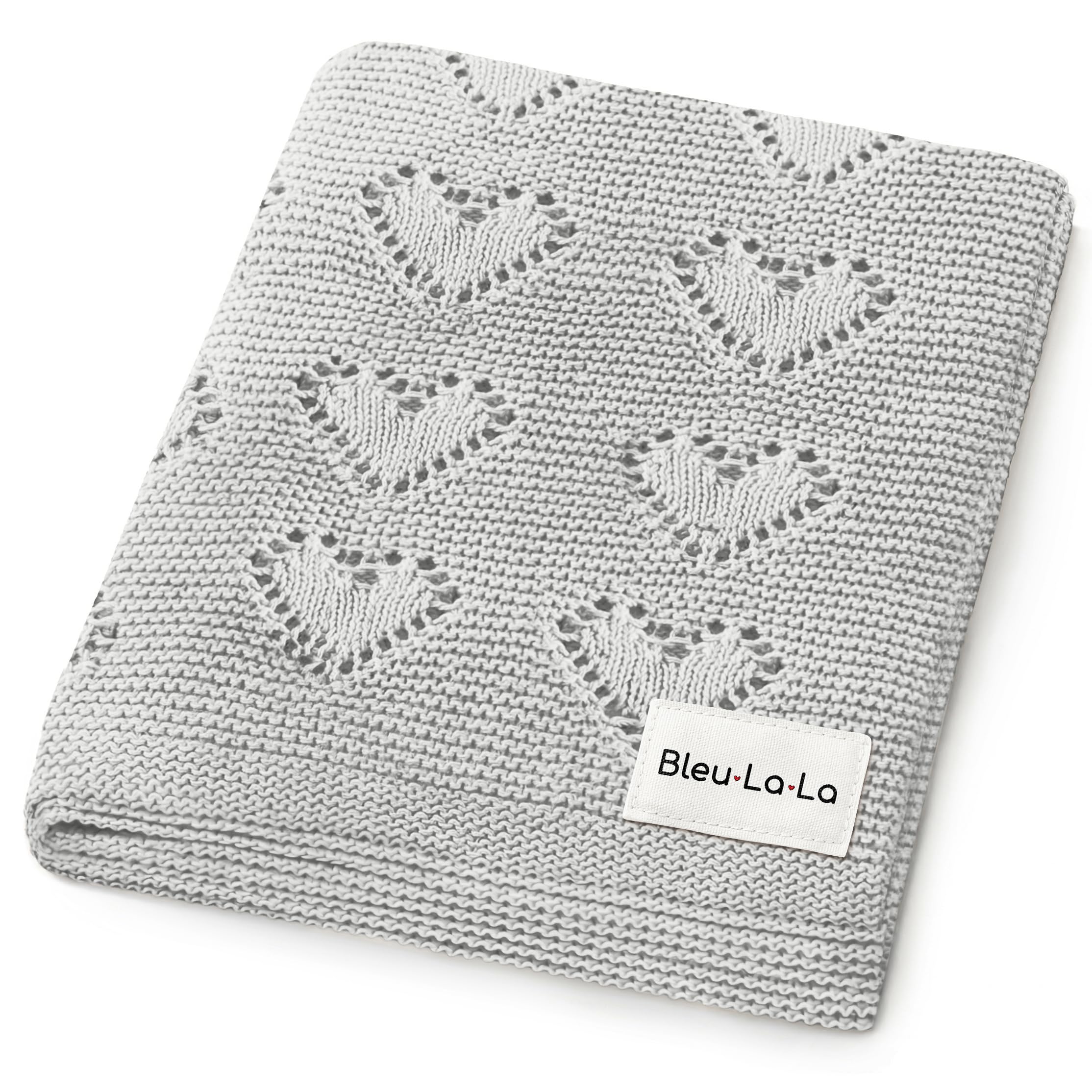 Manta Corazón para Bebés para Niños y Niñas, 100% de Lujo de Algodón Suave para Envolver en la Cuna o Cochecito, Manta de Regalo para Recién Nacidos, Bebés y Niños Pequeños (Gris Paloma)