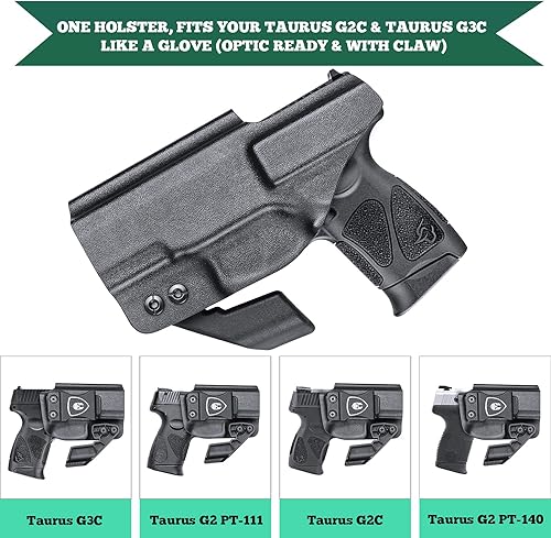 Miniatura 3 de Funda Taurus G2C, funda Taurus G3C, funda Kydex IWB ajuste personalizado Taurus G2C  G3C  Millennium PT111 G2  PT140 pistola, funda de transporte