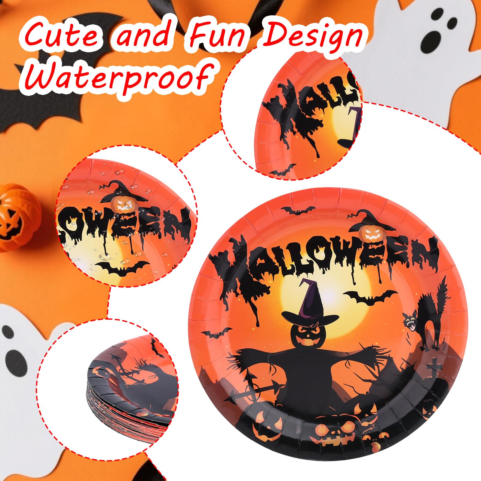 Penitue 24pcs Halloween Paper Plates - Image 4