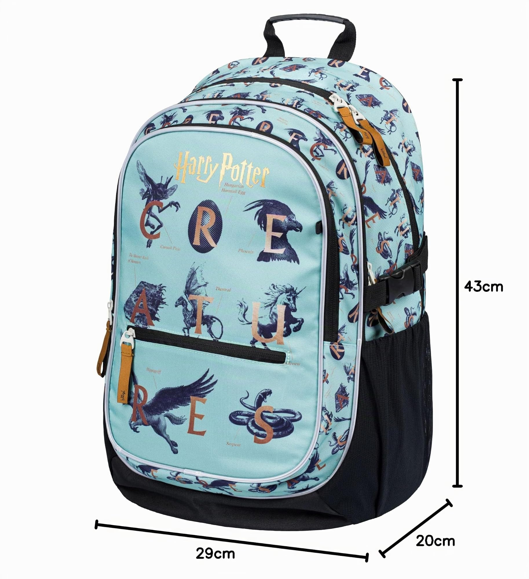 Baagl Sac à dos scolaire pour garçons, filles - Sacs d'école pour enfants avec dos ergonomique, sangle de poitrine et éléments réfléchissants (Harry Potter Fantastic Beasts)