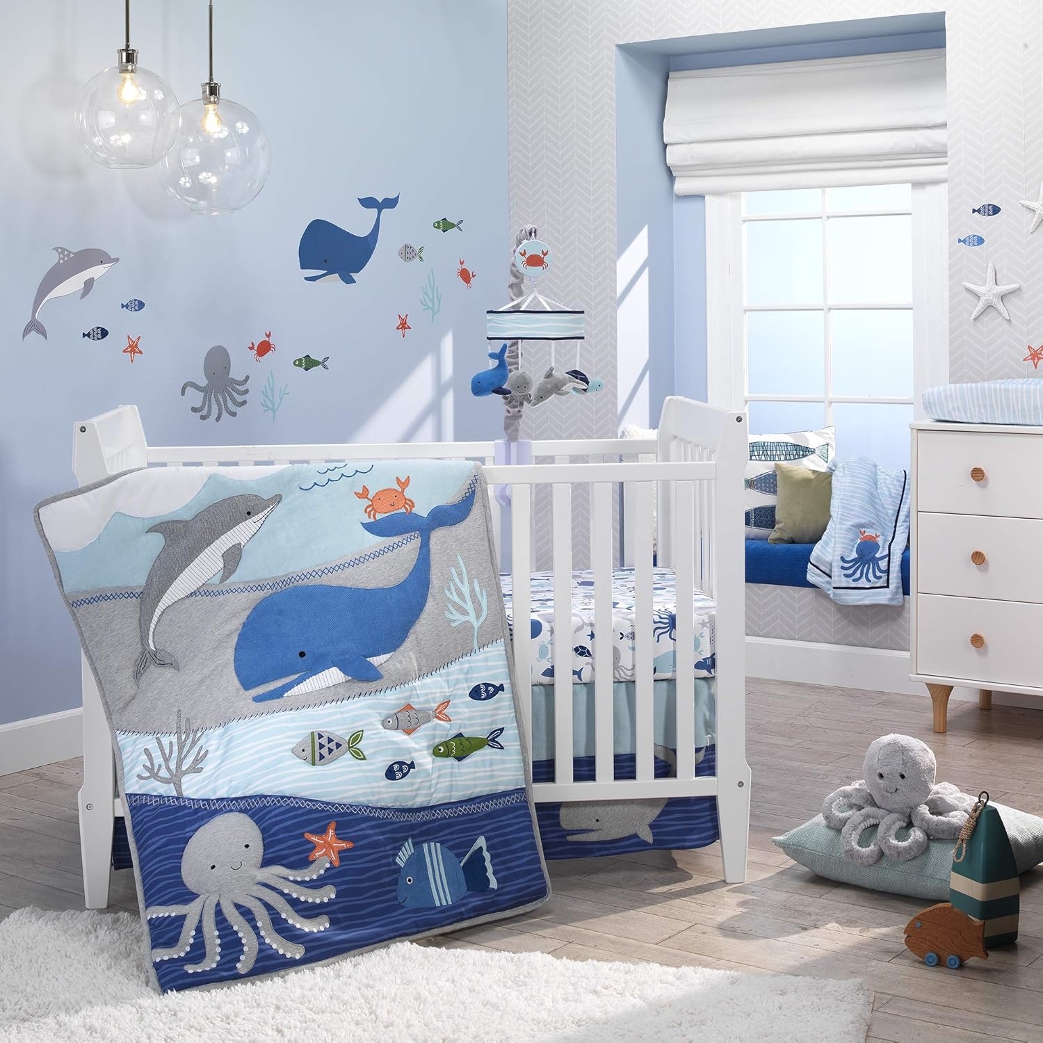 Buy Lambs & Ivy Ocean Blue Plush Gray Octopus Stuffed Animal Toy Inky