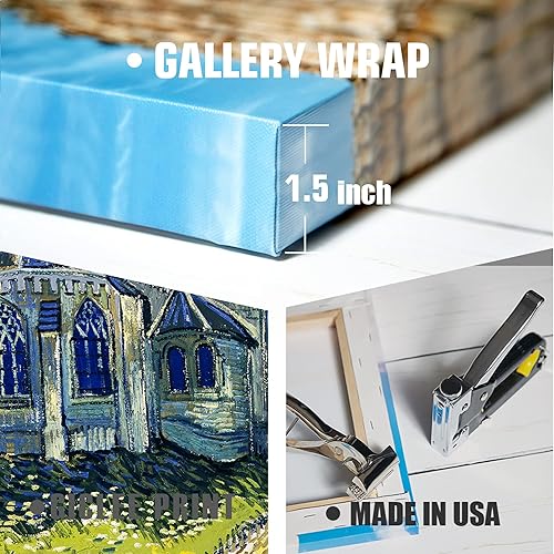 Miniatura 1547 de A&T ARTWORK The Starry Night de Vincent Van Gogh. Tamaño del marco: 36 x 30 pulgadas, tamaño de la imagen: 30 x 24 pulgadas, reproducciones clásicas