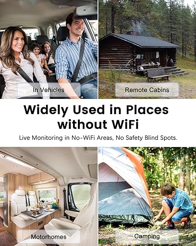 Miniatura 4 de Cámara de seguridad celular 4G LTE sin WiFi con tarjeta SIM 4G, capacidad de batería de 5200 mAh más grande, 2K HD portátil sin cámara de seguridad