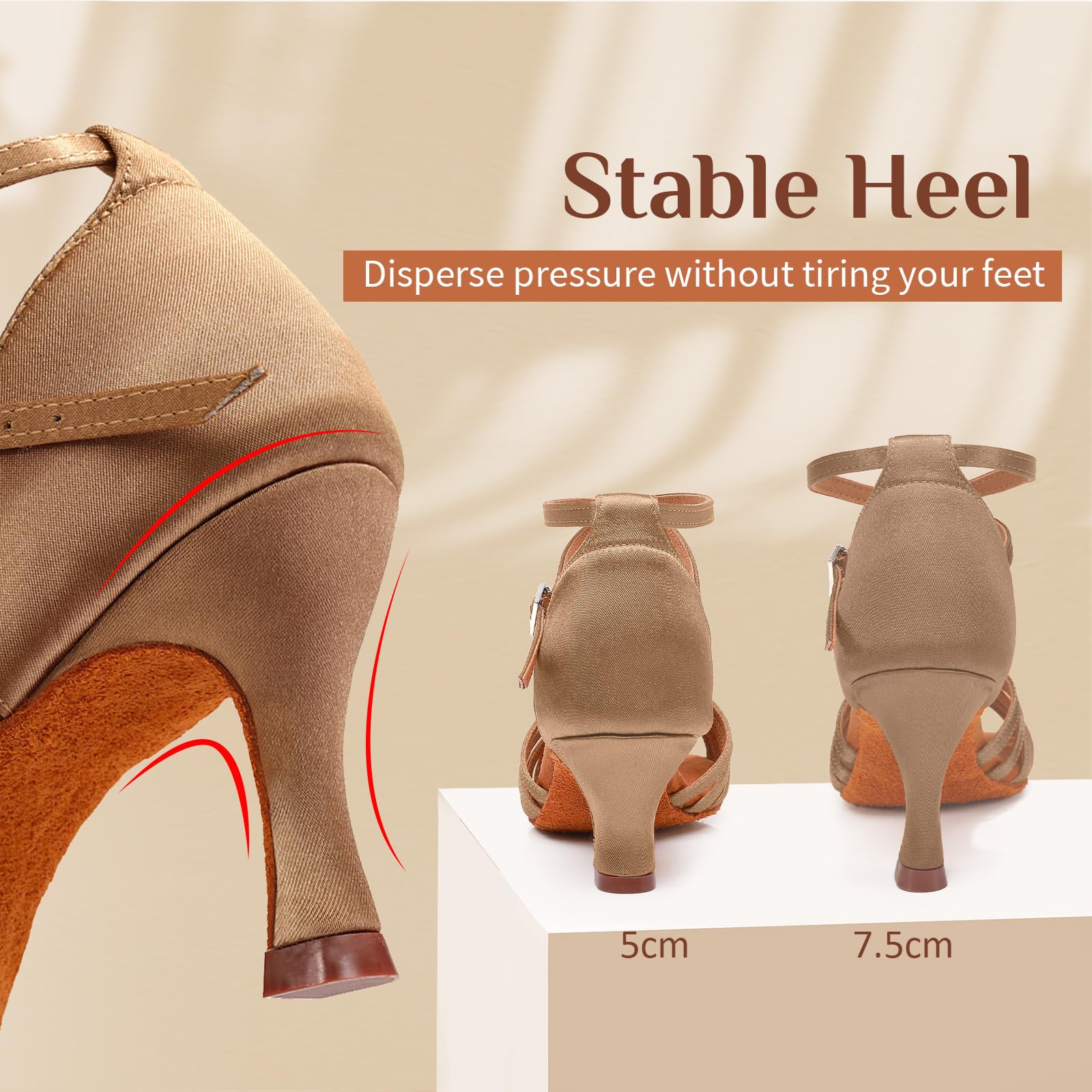 Kobiety Dziewczyny Ladies Ballroom Latin Tango Dance Shoes Buty na obcasie Salsa Latin Dance Open Toe Shoes,EM-L3049