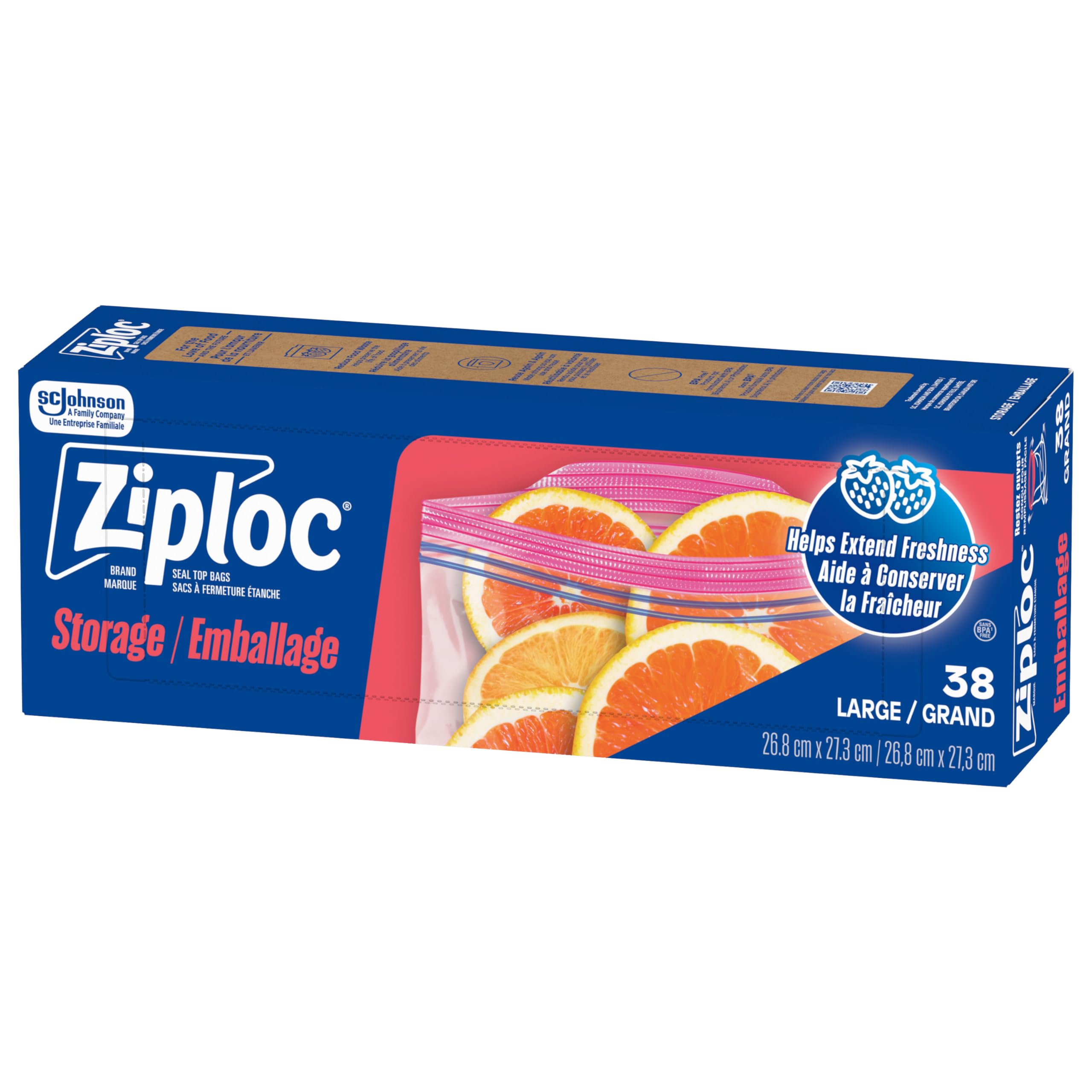 Ziploc Large Food Storage Bags with Grip n Seal Technology