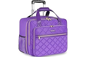 17.3 Inch Water Resistant Purple Rolling Laptop Bag