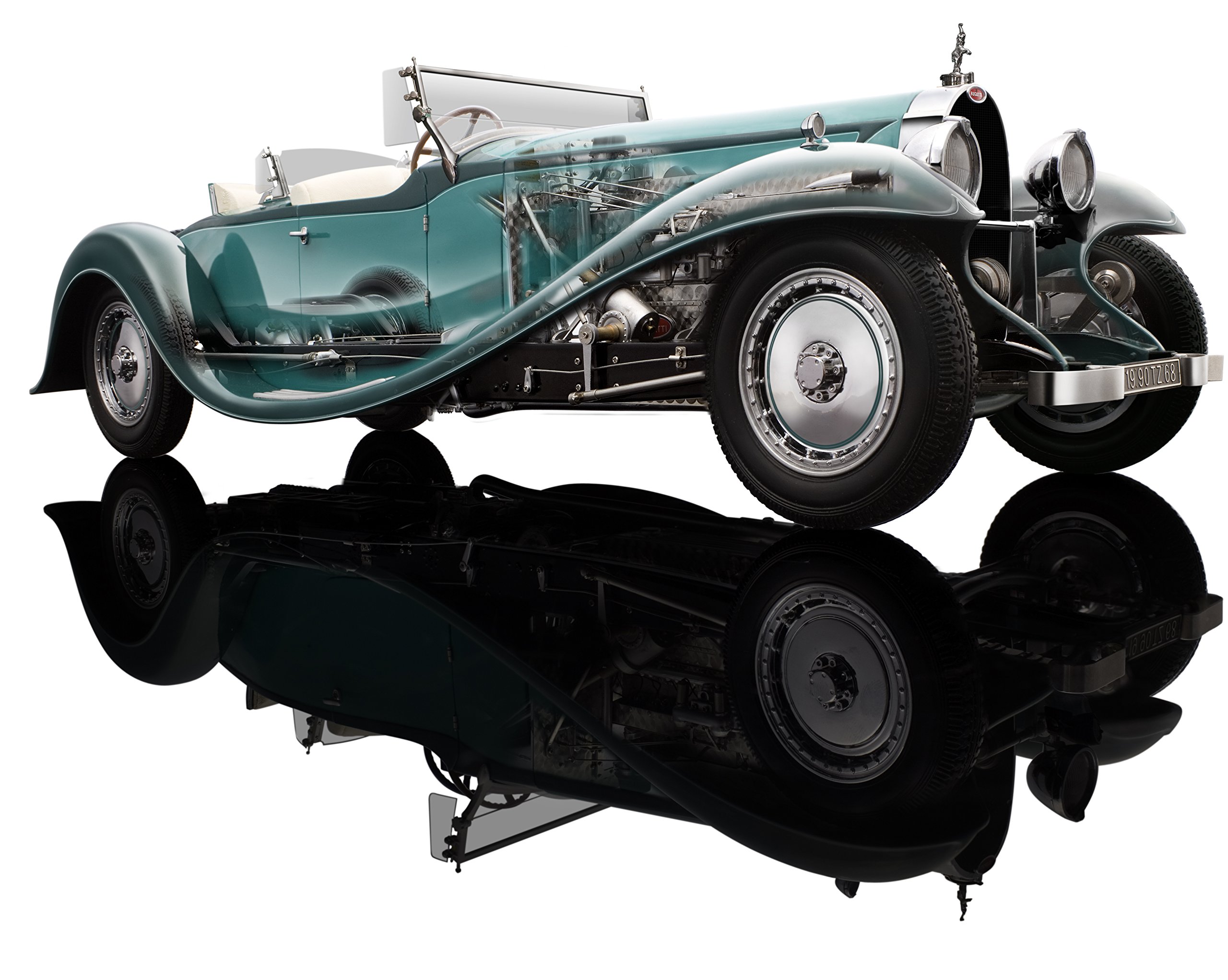 Bauer Spielwaren Exclusive Bugatti Royale Roadster Esders 1932: Originalgetreues, Hochwertiges Modellauto 1: 18, mit Türen und Motorhaube zum Öffnen, Fertigmodell, grün (1990TZ68)