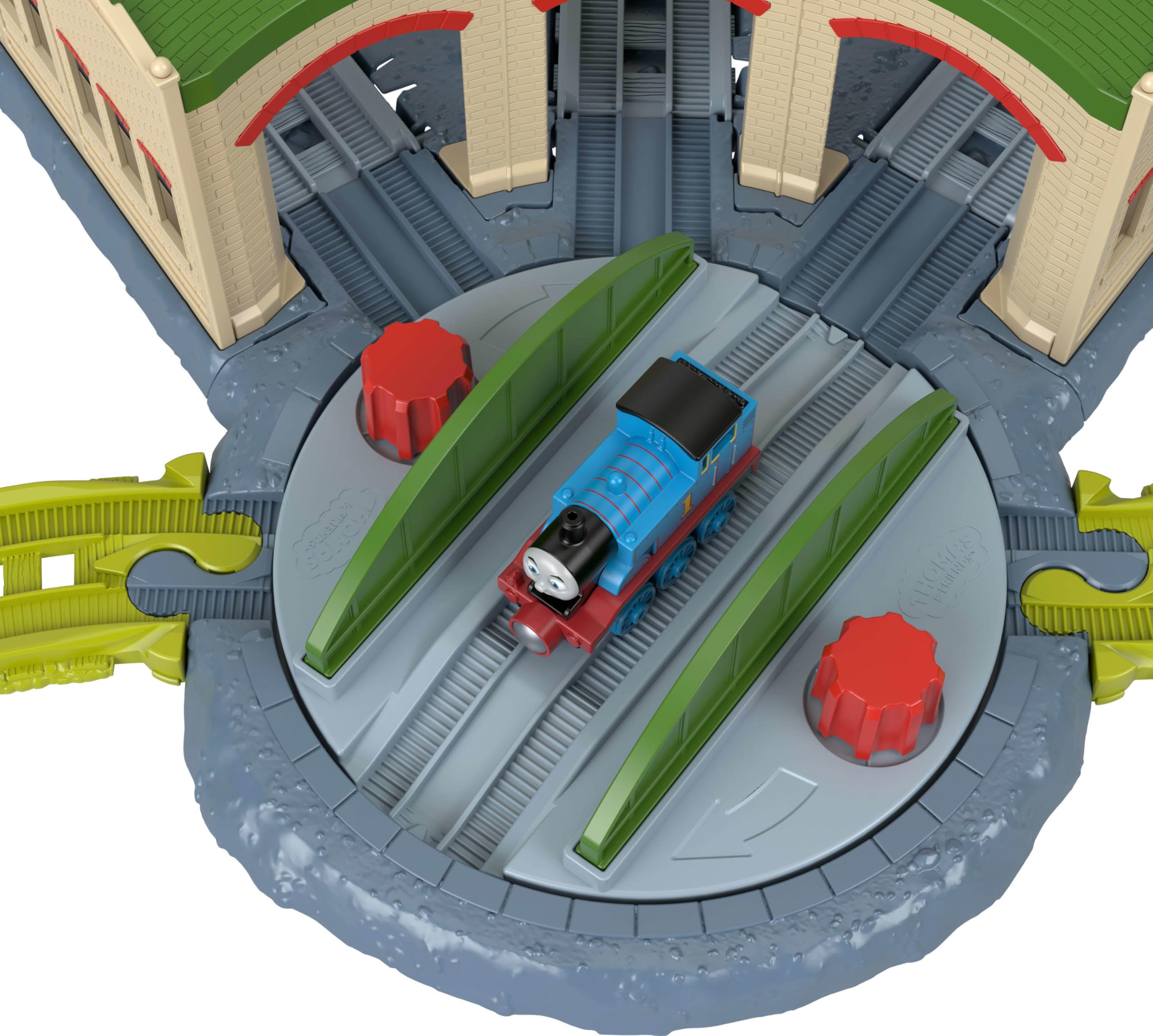 Thomas & Friends Fisher-Price - Set di trenino con piattaforma girevole e accessori, via espandibile, per bambini dai 3 anni in su