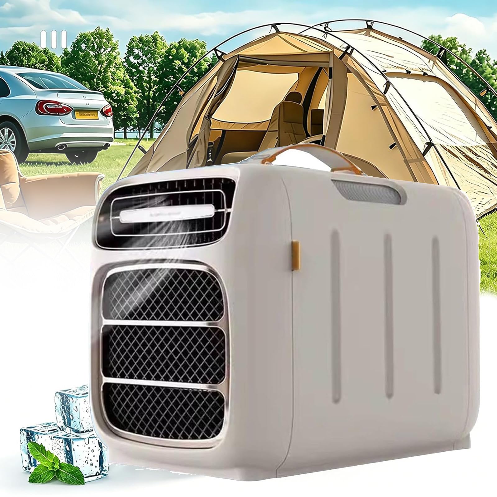 Ddzjtpp Cold+Heat Fast Cooling Outdoor Air Conditioner, Portable Tent Air Conditioner,Cooling/Heating,220V 3 Wind Speeds, Dehumidification, Timing,420W Low Power Consumption Camping Tent, Rv