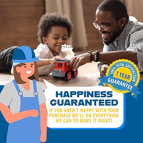 Miniatura 7 de Power Gearz - Juguete desmontable con destornillador y tornillos, paquete de 3 camiones para niños y niñas, camión de bomberos, camiones de basura