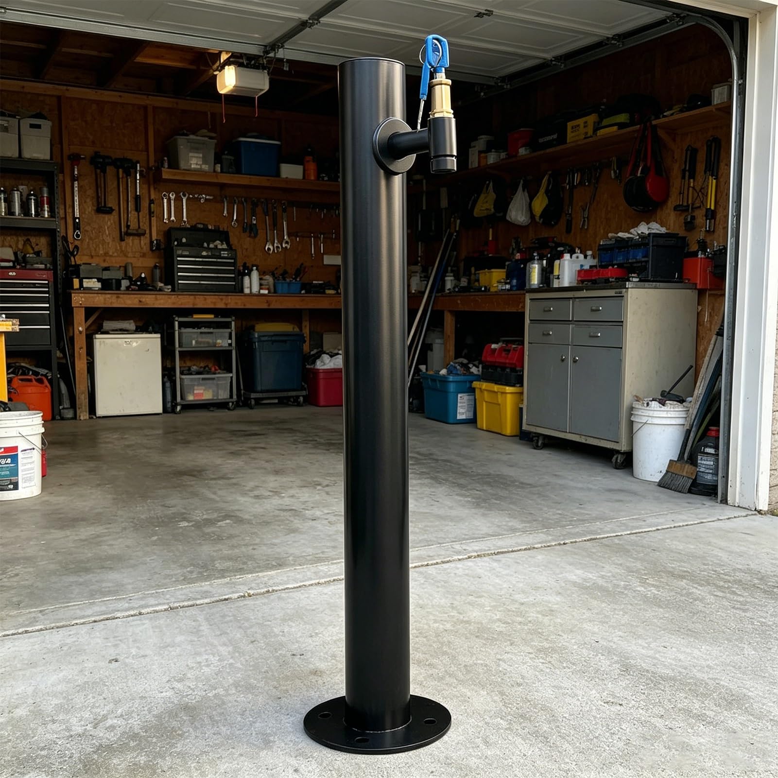 Standing Garden Water Faucet Pillar, Vertical Outdoor Water Hydrant Floor Mount Yard Water Column Tap for Backyard Sink/Lawn/Farm