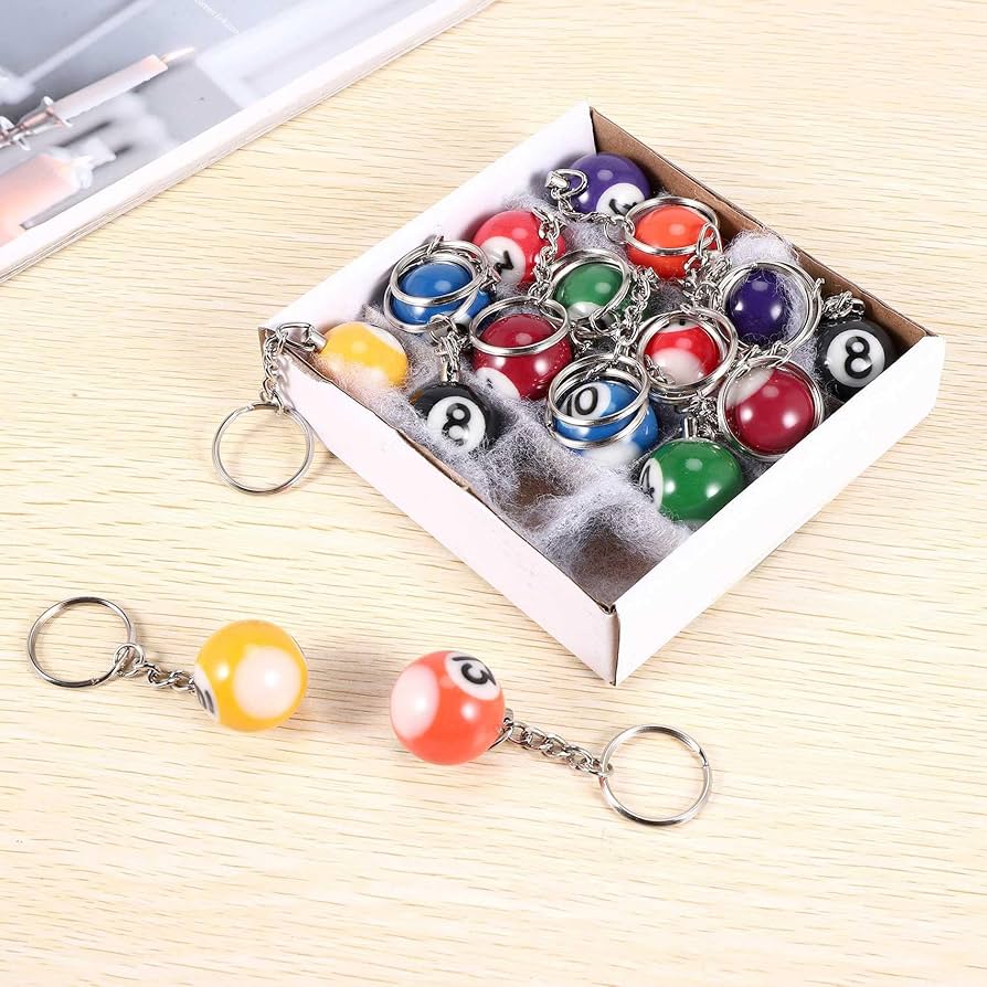 ビリヤードボールキーホルダー セット Amazon.co.jp: カラフルなビリヤードボールキーホルダーセット16