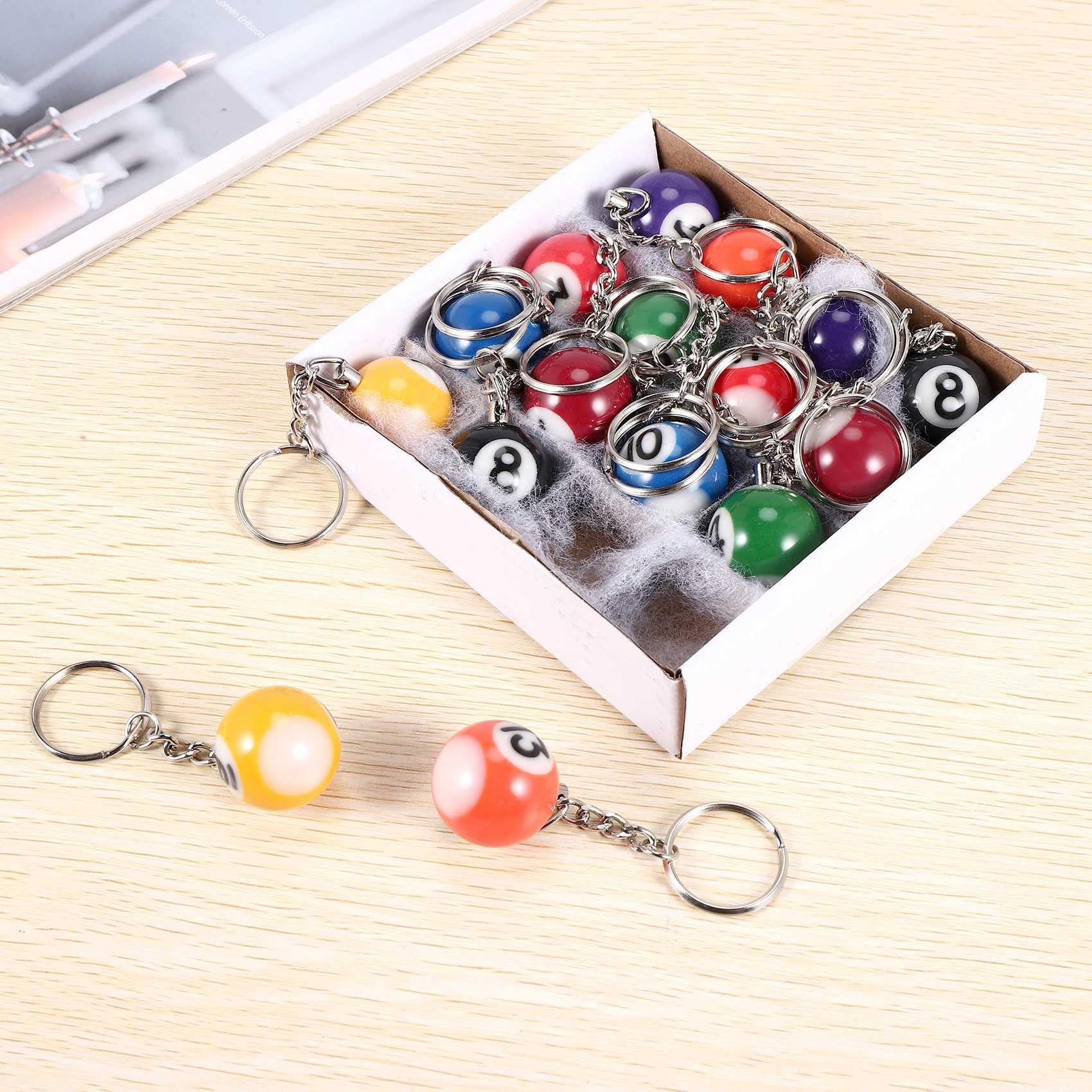 Set di a sfera da biliardo colorato 16 pezzi sirie, mini sfere magiche accessori per catene da biliardo biliardo di Eightball