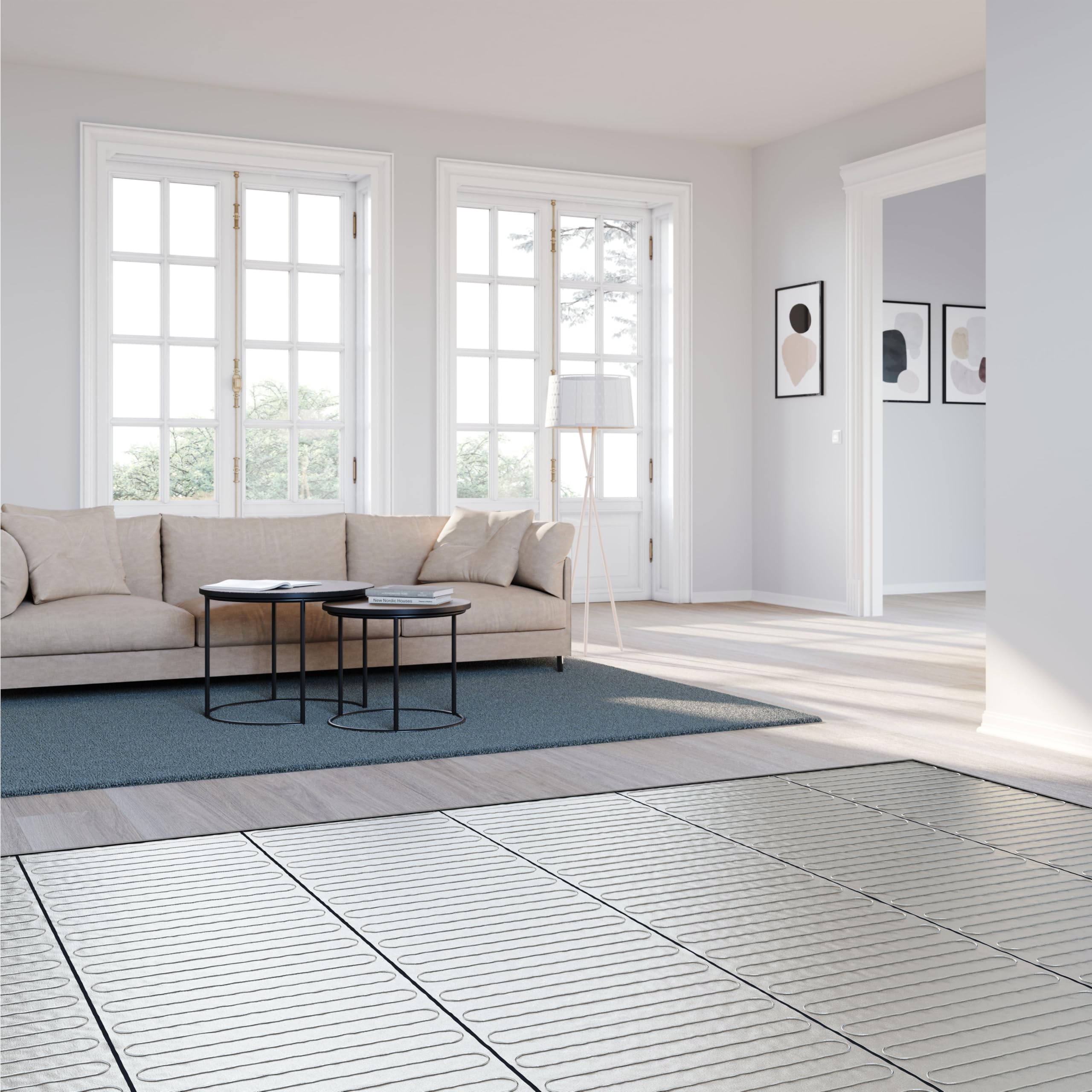 STIEBEL ELTRON 205740 Elektryczne ogrzewanie podłogowe do układania na sucho, kompletny zestaw 5 m², 140 W/m², FTD 140/5 Set Plus
