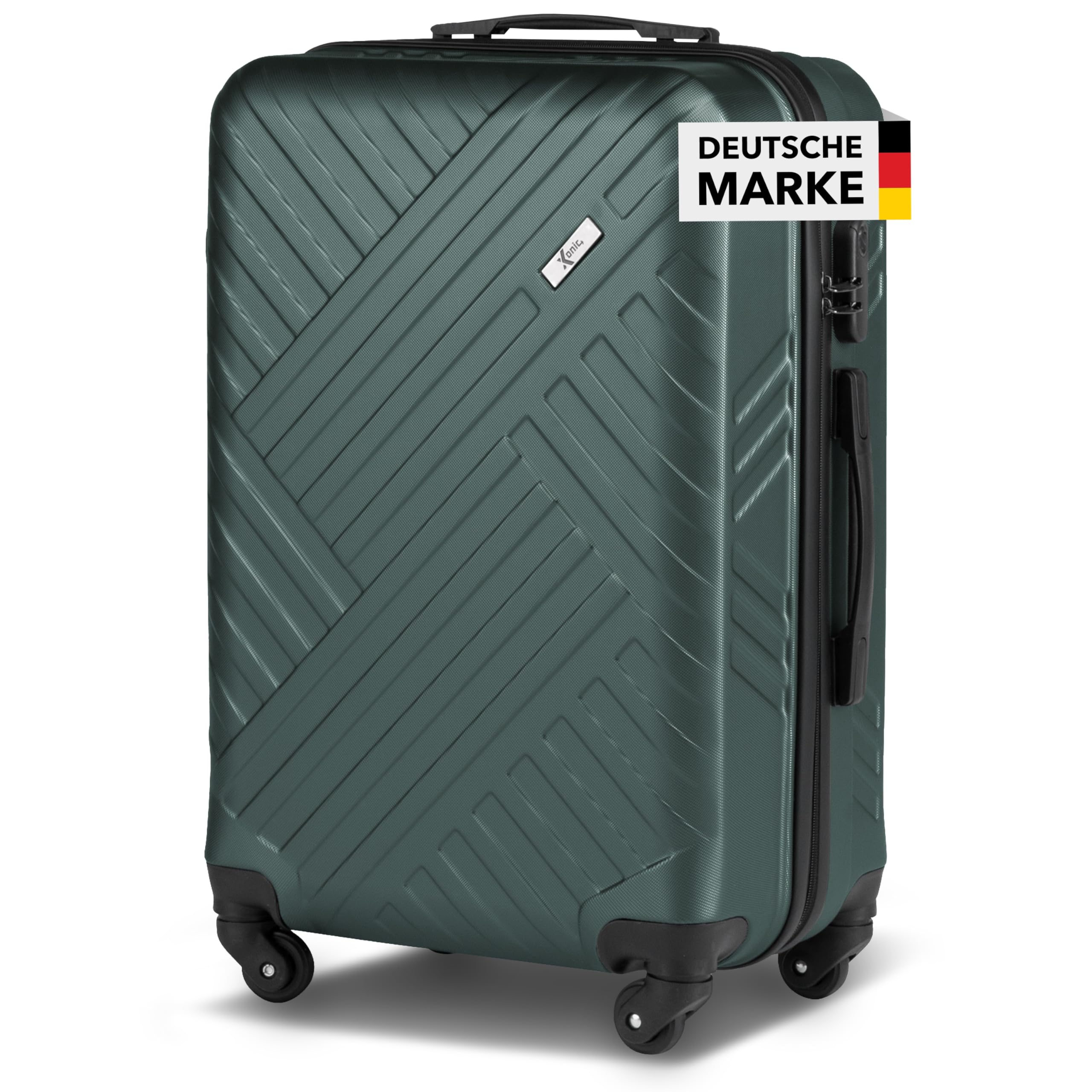 Xonic Design Reisekoffer mit Rollen– ABS Hartschalenkoffer mit 360° Leichtlauf-Rollen – hochwertige Koffer Trolleys Zahlenschloss in M, L, XL oder Set –Handgepäck Koffer, Suitcase