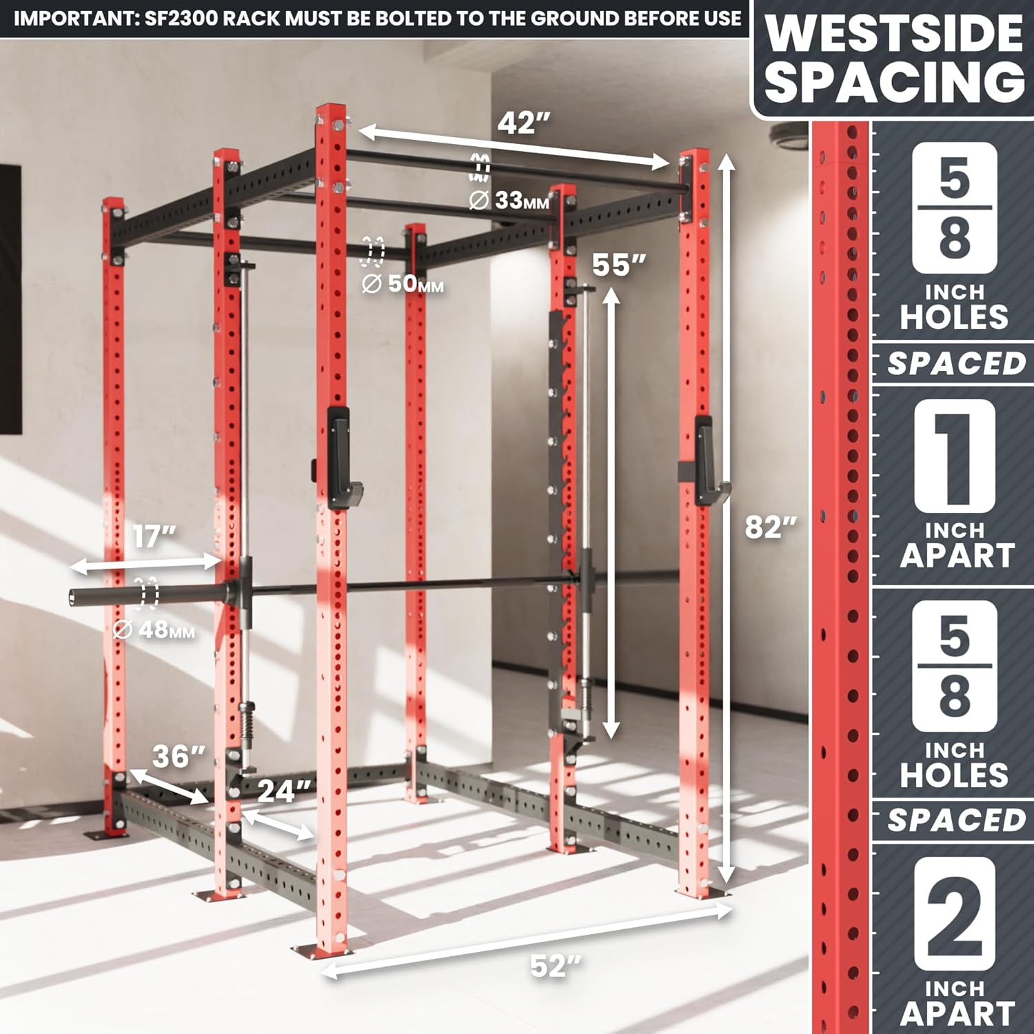 Synergee Synergee Power Cage – Smith Machine with Dual Pull-Up Bars & 11-Gauge Steel Frame - Image 3
