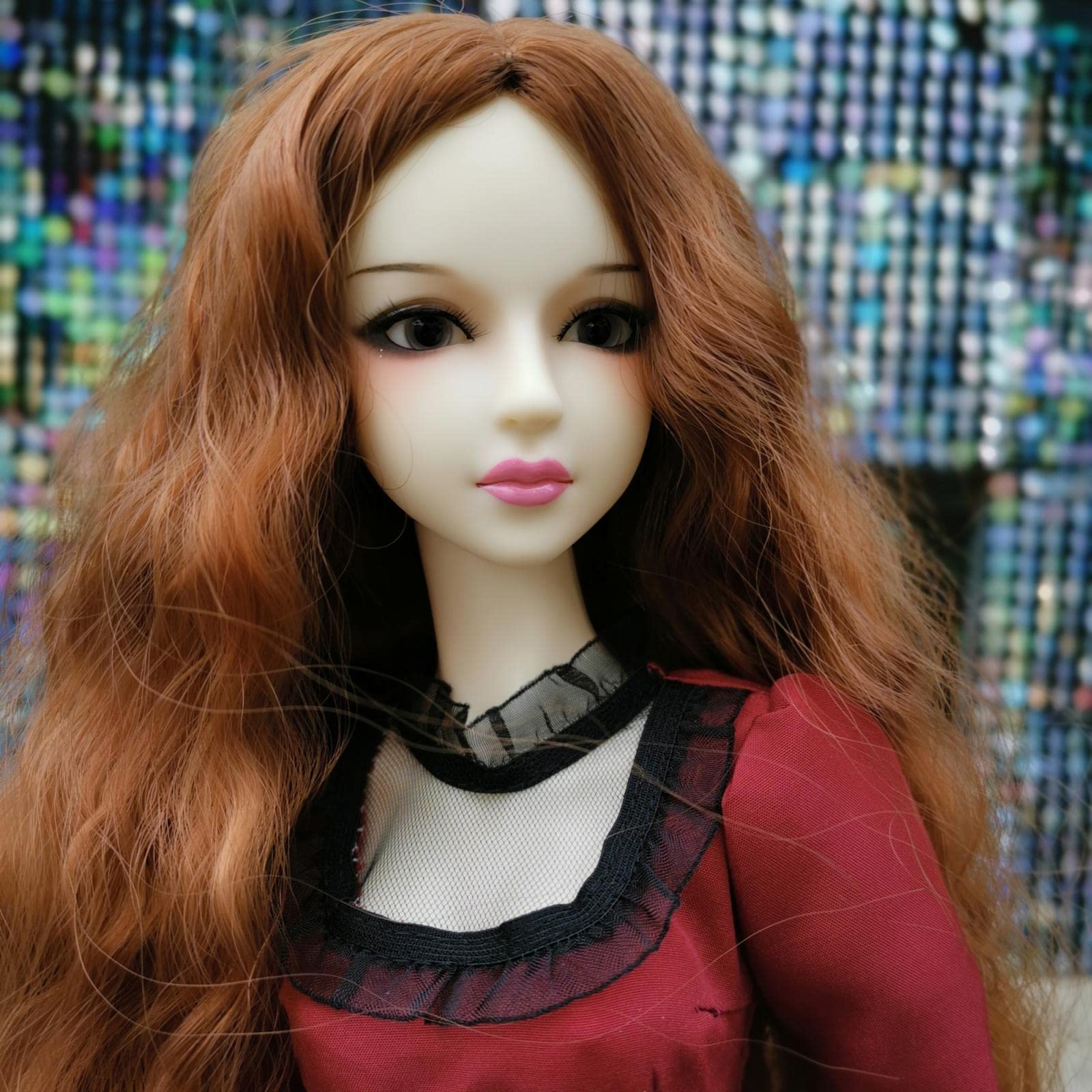 Colcolo Puppenkleid BJD Doll Kleid Weicher Stoff Handgefertigt Mode Kleider für Kinder Mädchen Fantasievolles Spiel Geschenk, Dunkelrot