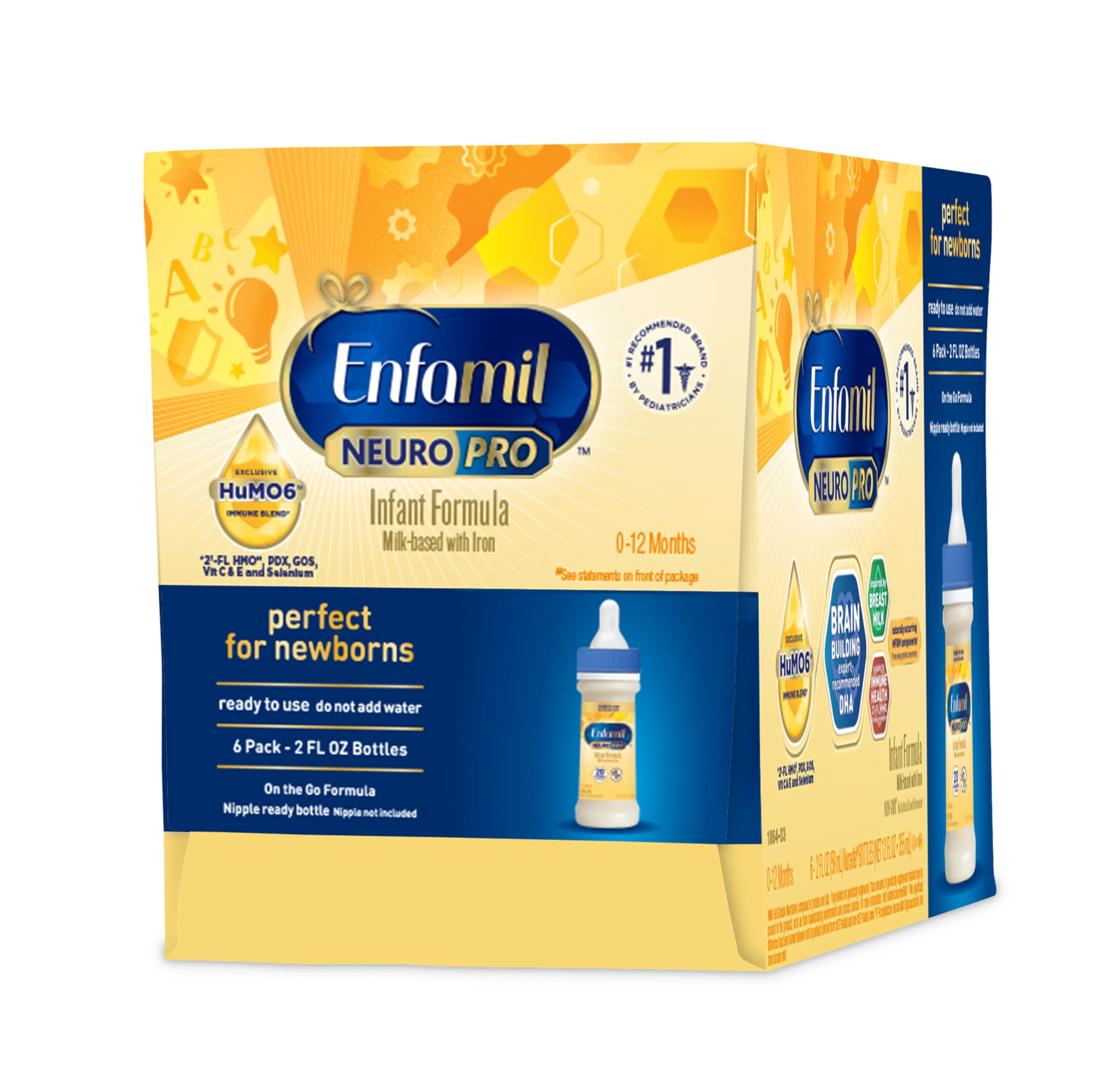 Enfamil NeuroPro Baby Formula, MFGM* 5-Year Benefit, Expert-Recommended Brain-Building Omega-3 DHA, Exclusive Immune Supporting HuMO6 Blend, Ready-to-Feed Infant Formula, Liquid, 2 Fl Oz, 6 Count (Pack of 4)