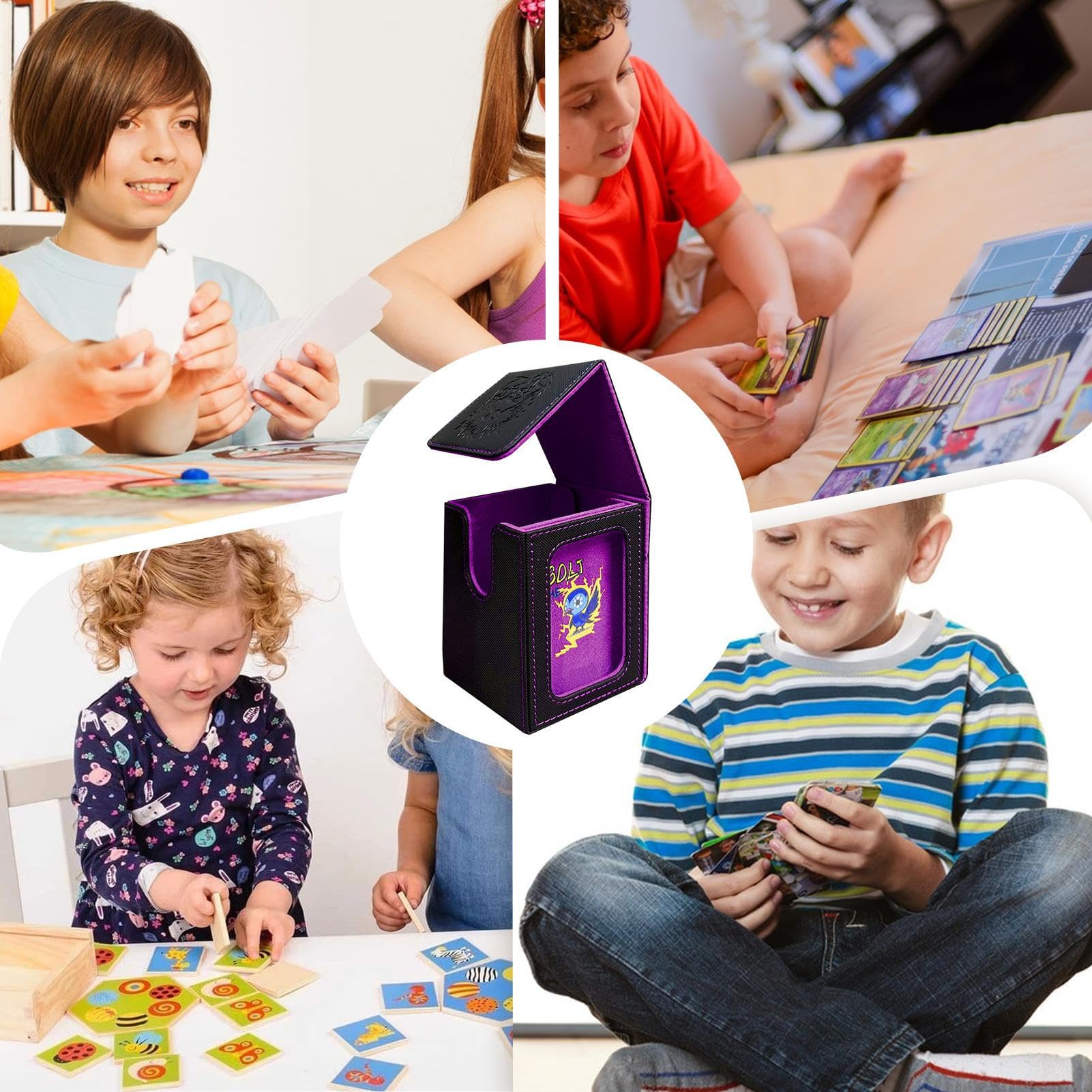 Porta Mazzo Di Carte Grande Contenitore Organizer | Capacità per 100+ Carte da Collezione Adulti Collezionisti Esposizione Collezione Casa Feste Compleanno Serate Giochi