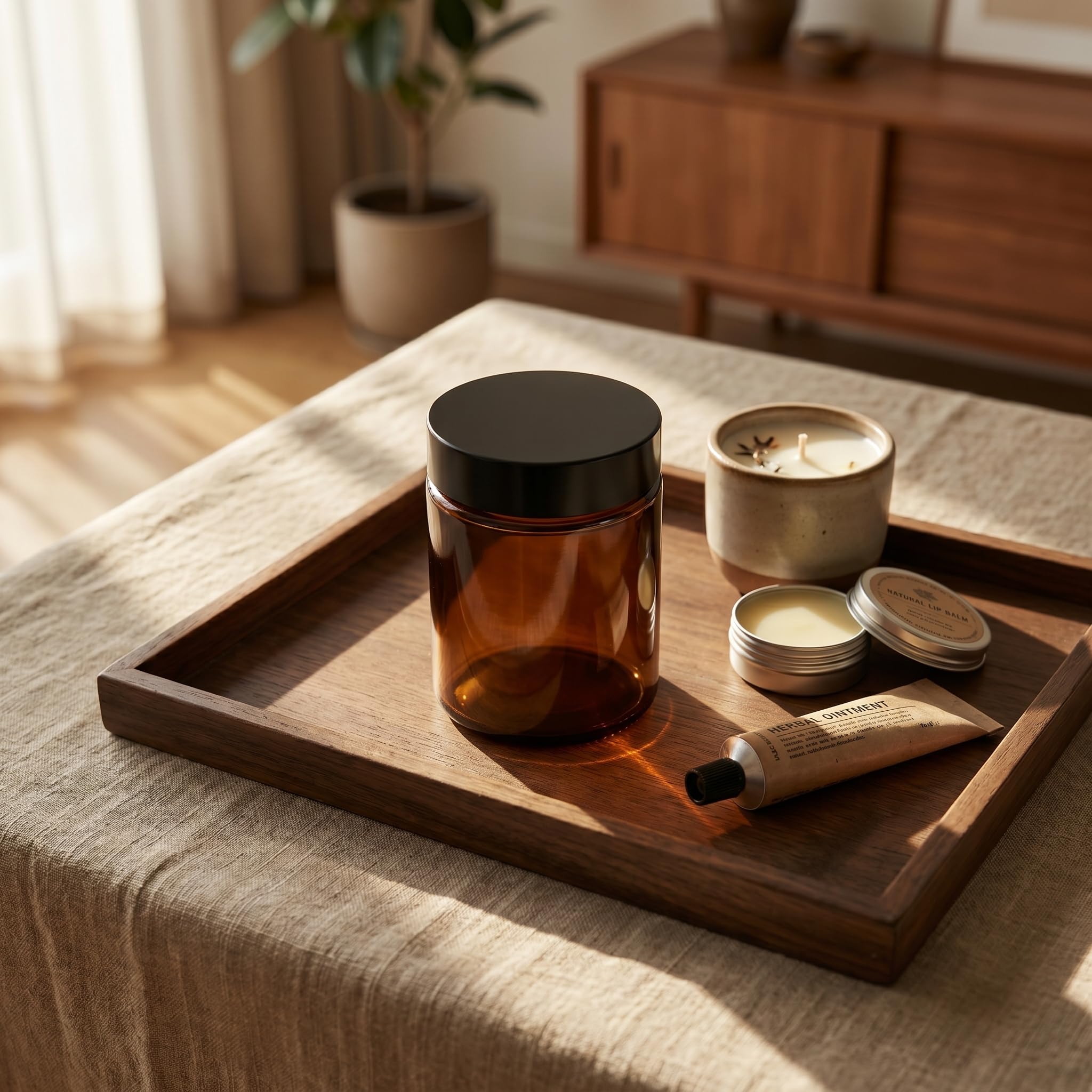 4 Pezzi Marrone Vasetti Vetro Ambrato,Barattoli Di Crema Vuoti Ricaricabili,Vetro Contenitori Creme,Contenitori Per Cosmetici Da Viaggio,Barattoli Per Cosmetici,Creme,Lozioni