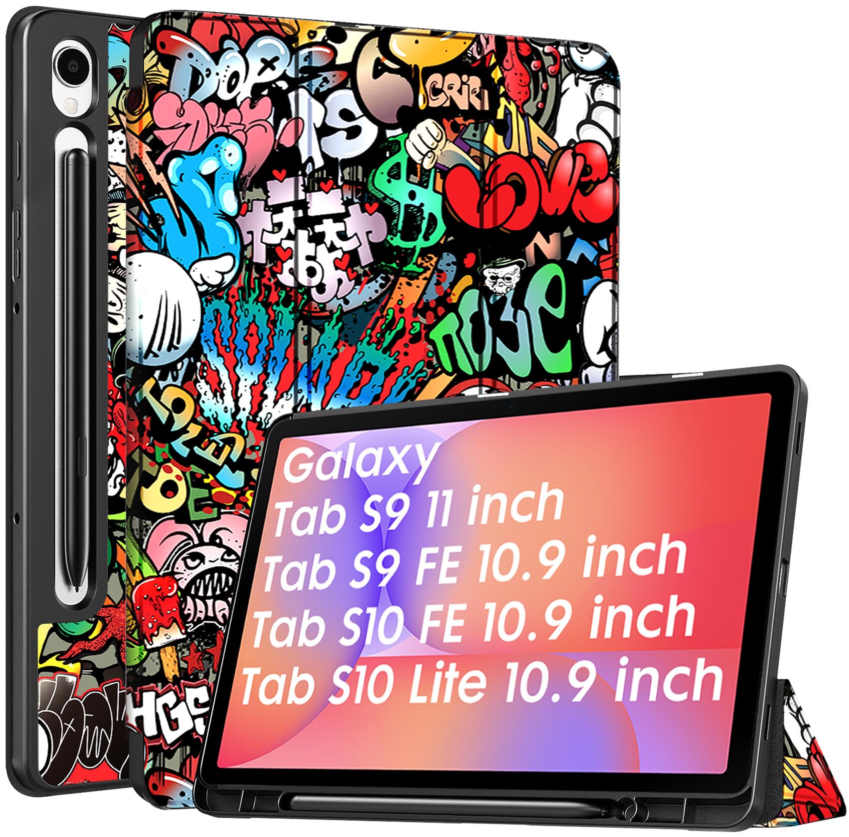 Robustrion Cover for Samsung Galaxy Tab S10 Lite 10.9" / Tab S9 FE/Tab S10 FE/Tab S9 11" with [S Pen Holder], Flip Case for Samsung Tab S10 Lite /S10/S9 FE Tablet Cover [Auto Sleep Wake] - Black — Amazon image 13