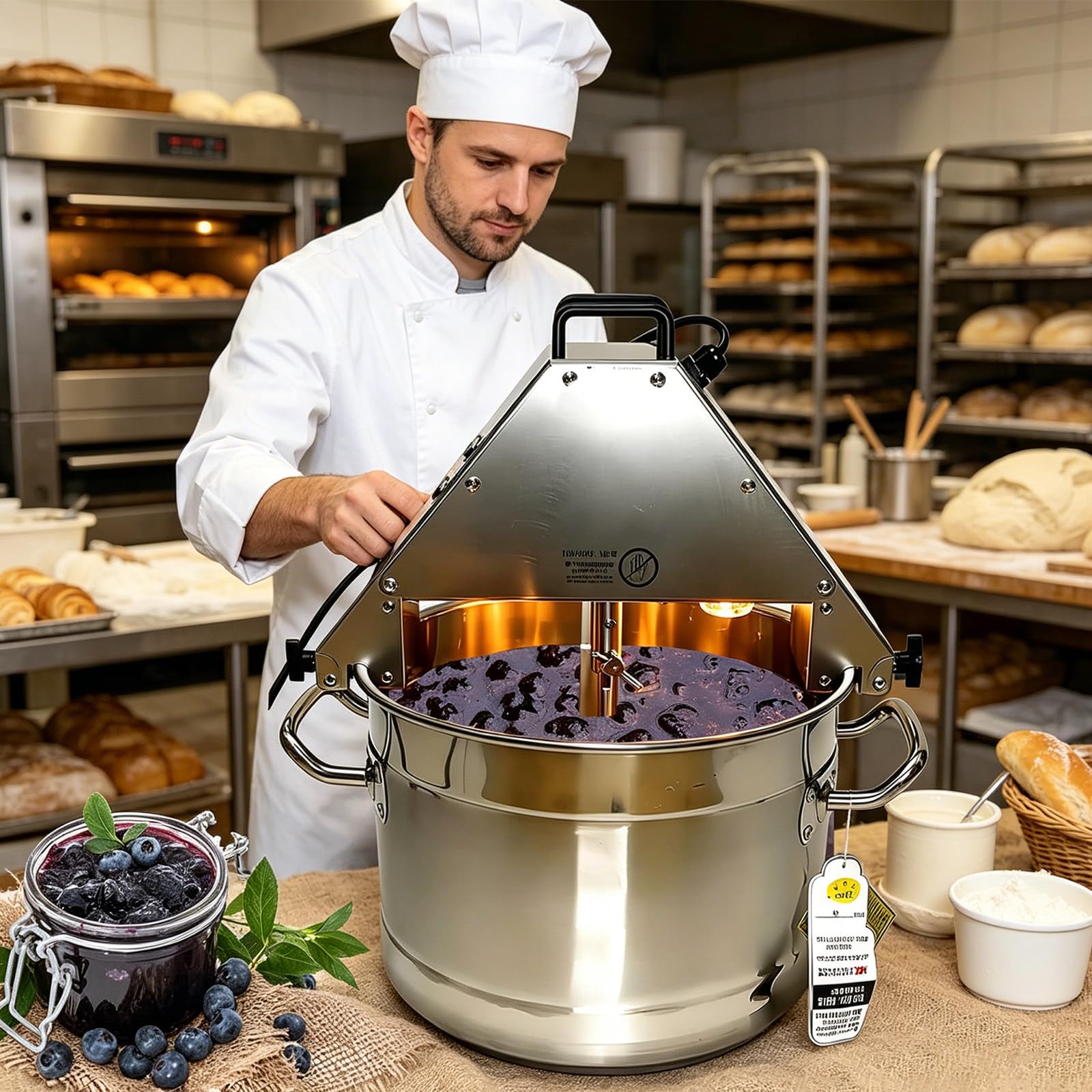 ZHIGUANYUN Professional jam mixer with double blade and auxiliary drying fan for continuous stirring and heating