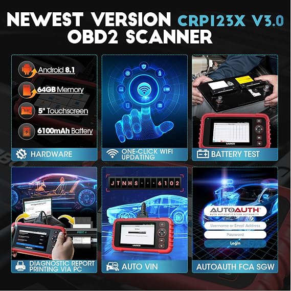 LAUNCH CRP123X V3.0 Elite ABS S*R~ Engine Transmission Car Diagnostic Tool