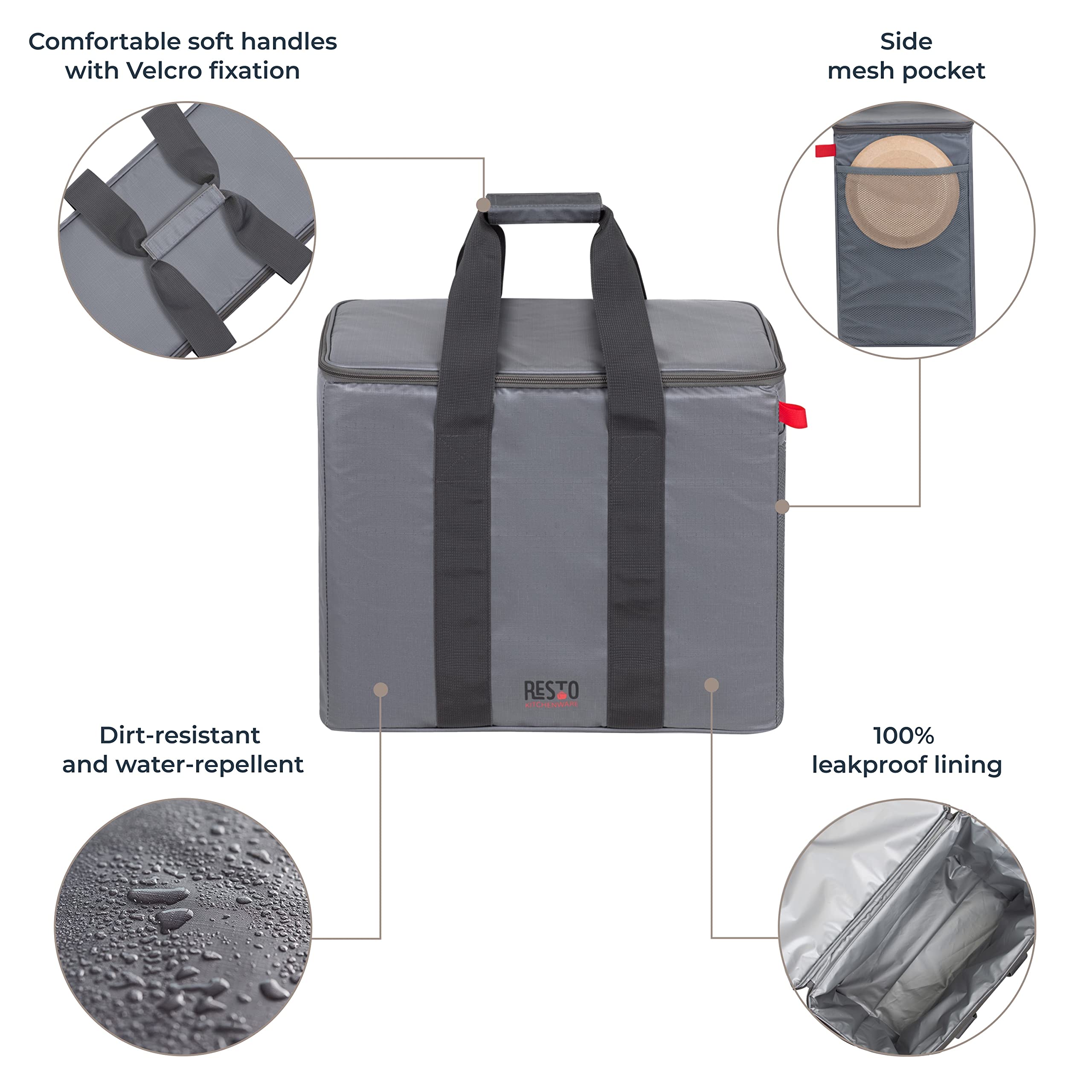 RESTO Bequeme Faltbare Kühltasche 5,5 L, 11L, 23L, 30L – Lunchbox für Damen & Herren, Getränke & Speisen - wasserdichte Isoliertasche für Büro, Schule, Reisen - Kompakte Thermotasche für unterwegs