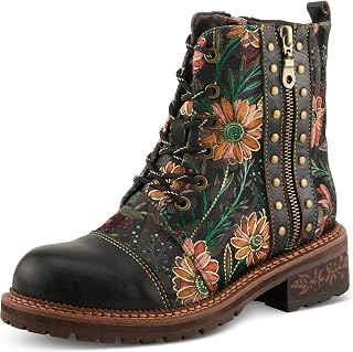 Spring Step L'Artiste Cordea Booties | Embroidered Leather Ankle Boots with Studded Details