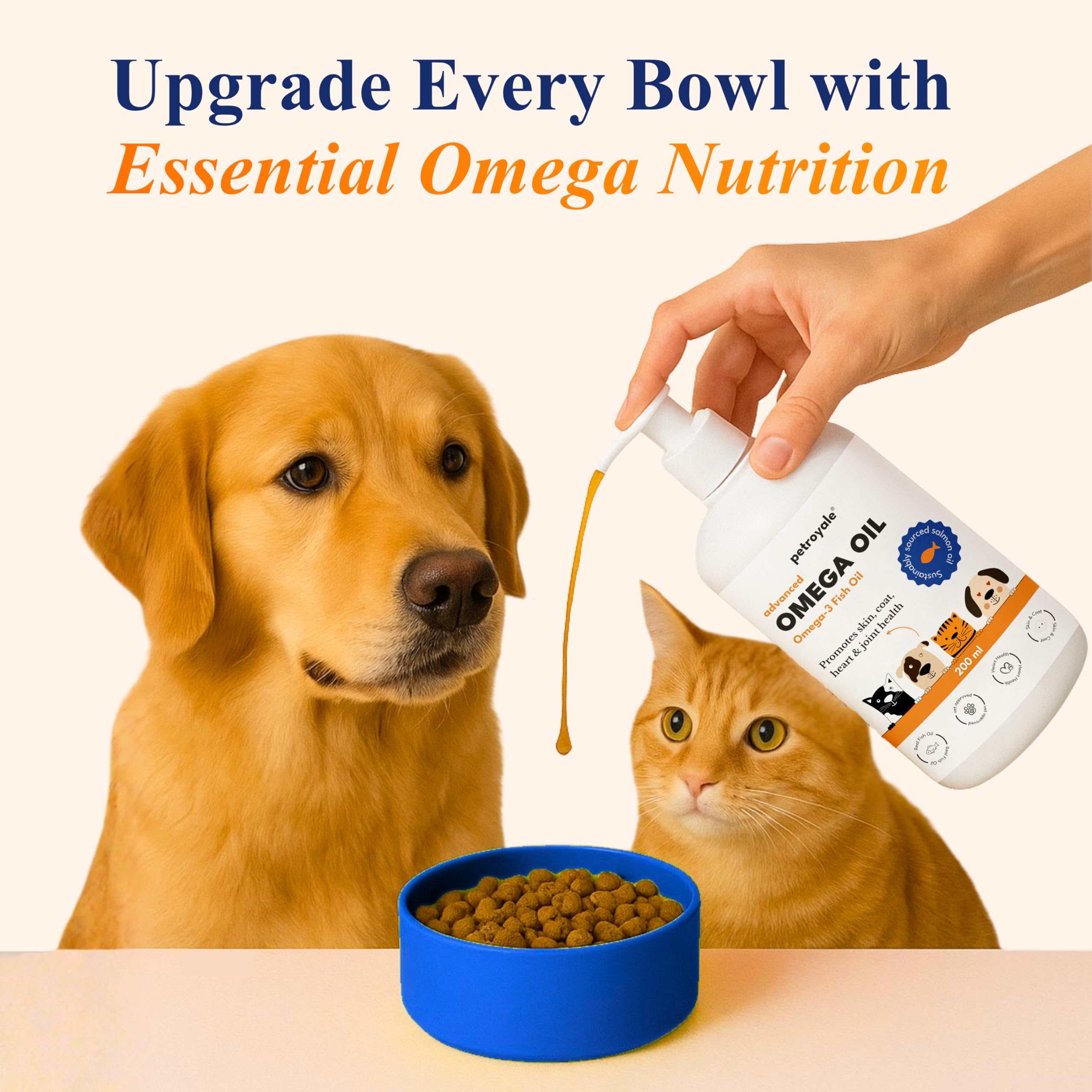 Petroyale Omega 3 Fish Oil for Dogs & Cats - Salmon Fish Oils with Omega 3 6 9 - Supports Skin, Coat, Joints & Immunity- Fish Oil for Dogs & Cats 200ml 2