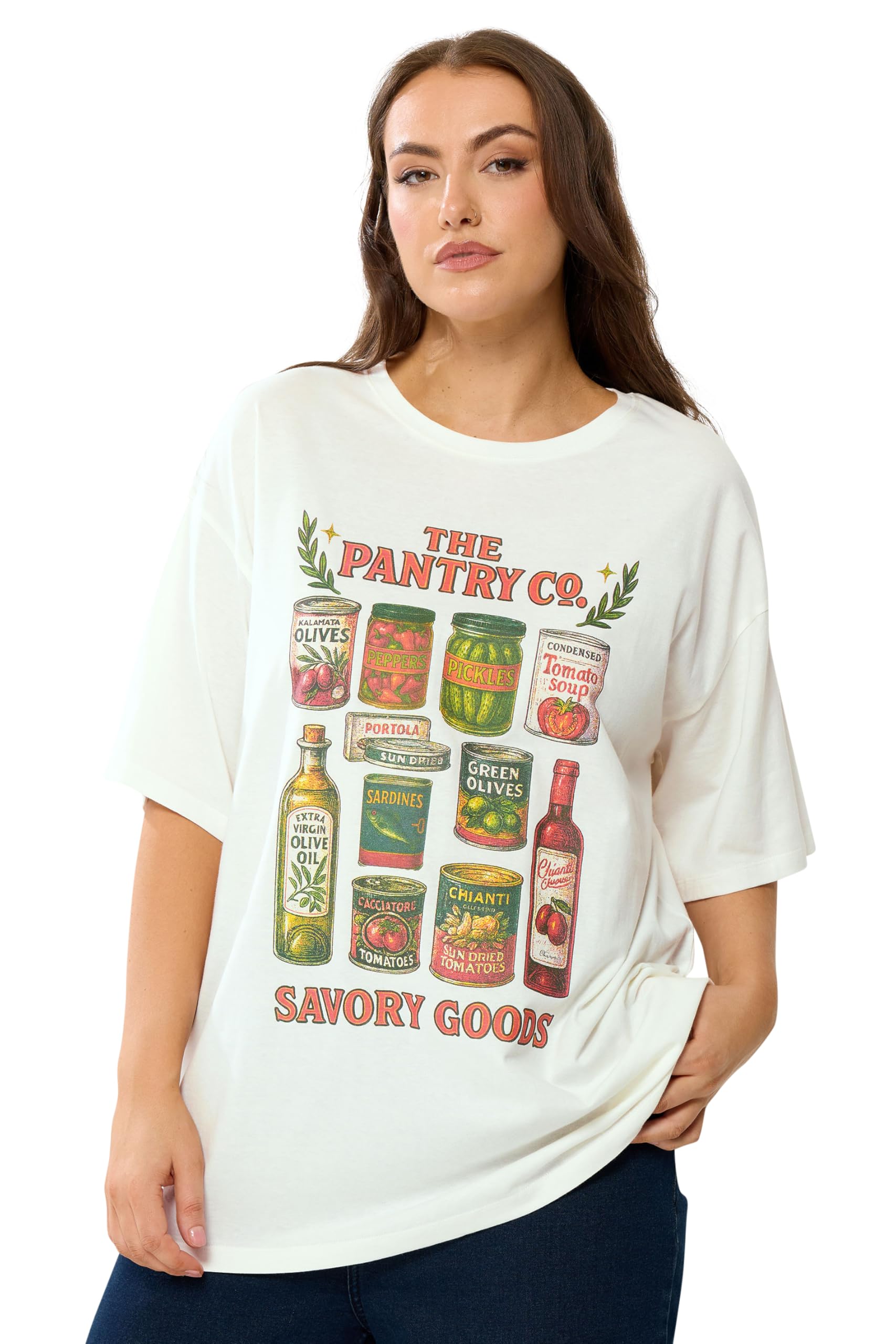 Yours Women's Ivory Relaxed Graphic T-Shirt In Size 26-28