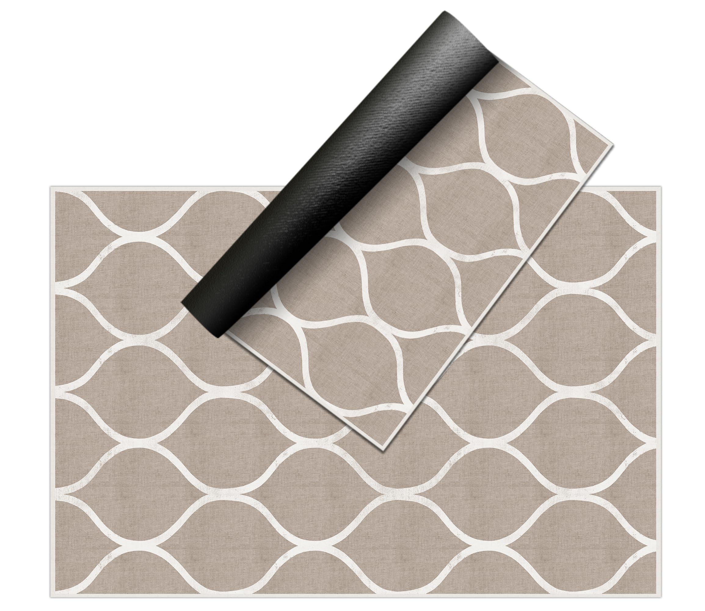 VINILIKO Design | Alfombra Vinílica Lisa Impresa - Celosía Marrón 66x100 cm - Interior y Exterior, Antideslizante, Impermeable, Lavable - Oriental Moderna - Alfombra Vinilo Salón, Terraza